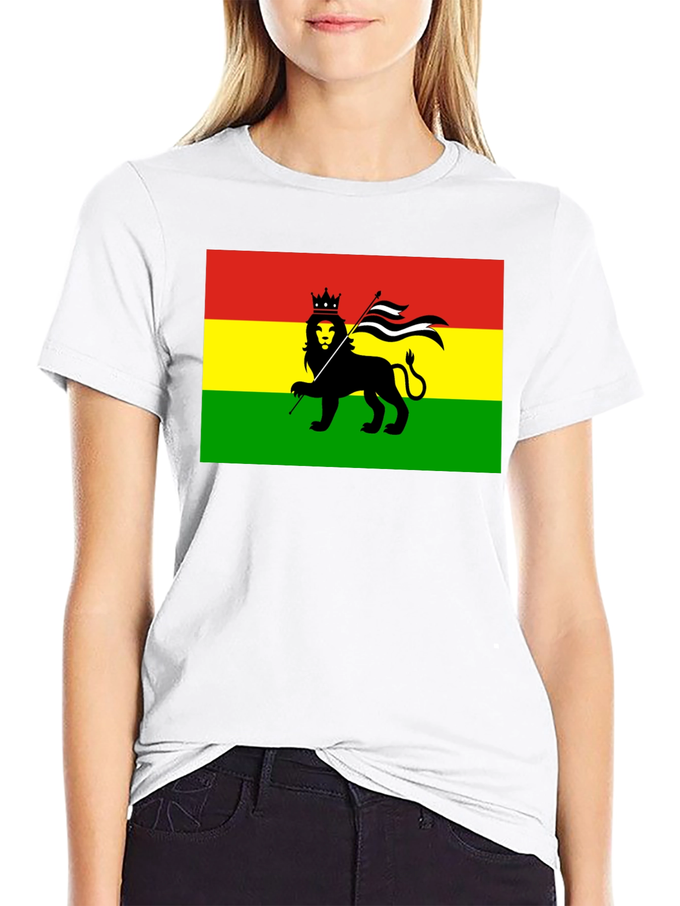 Rasta Lion Flag Graphic T-Shirt