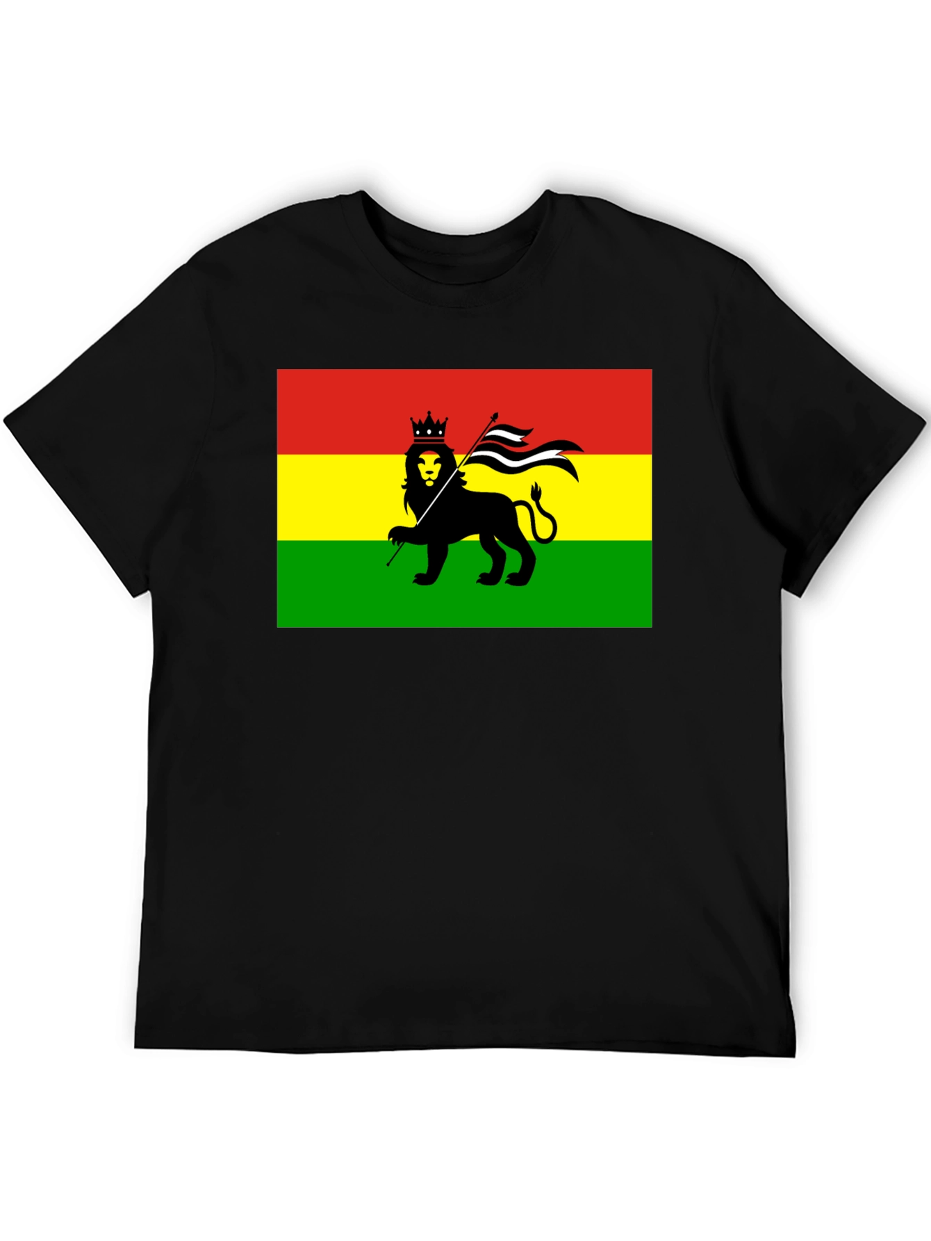 Rasta Lion Flag Graphic T-Shirt