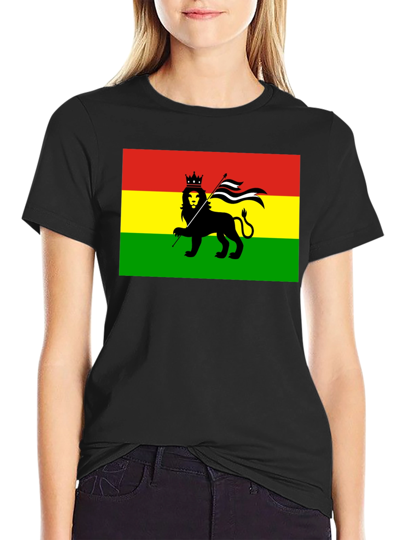 Rasta Lion Flag Graphic T-Shirt