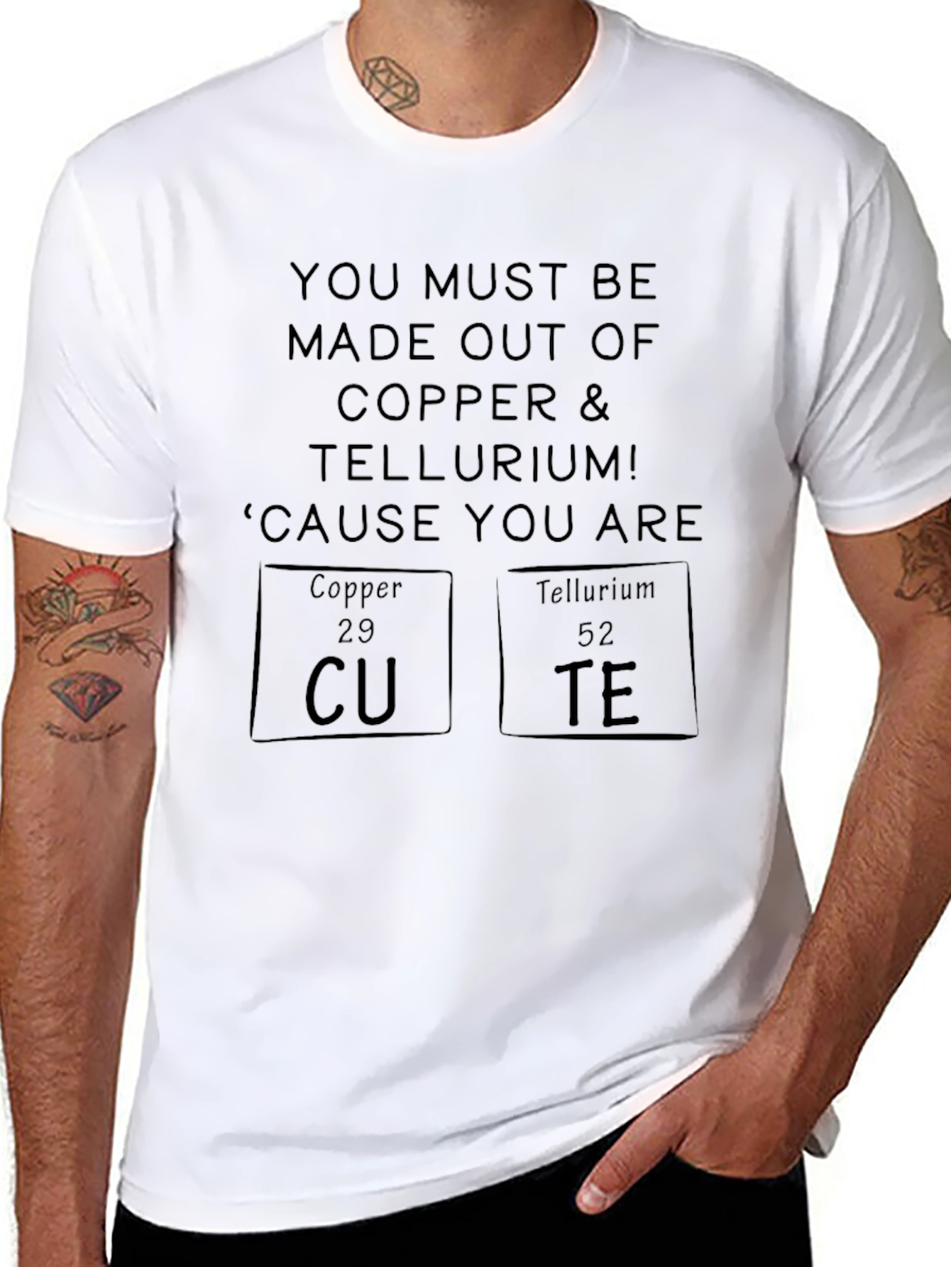 Cute Chemistry Pun T-Shirt - Copper & Tellurium Tee