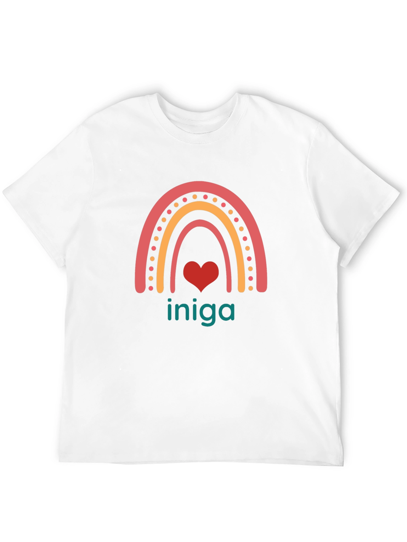 Rainbow Heart Iniga Graphic Tee - Black