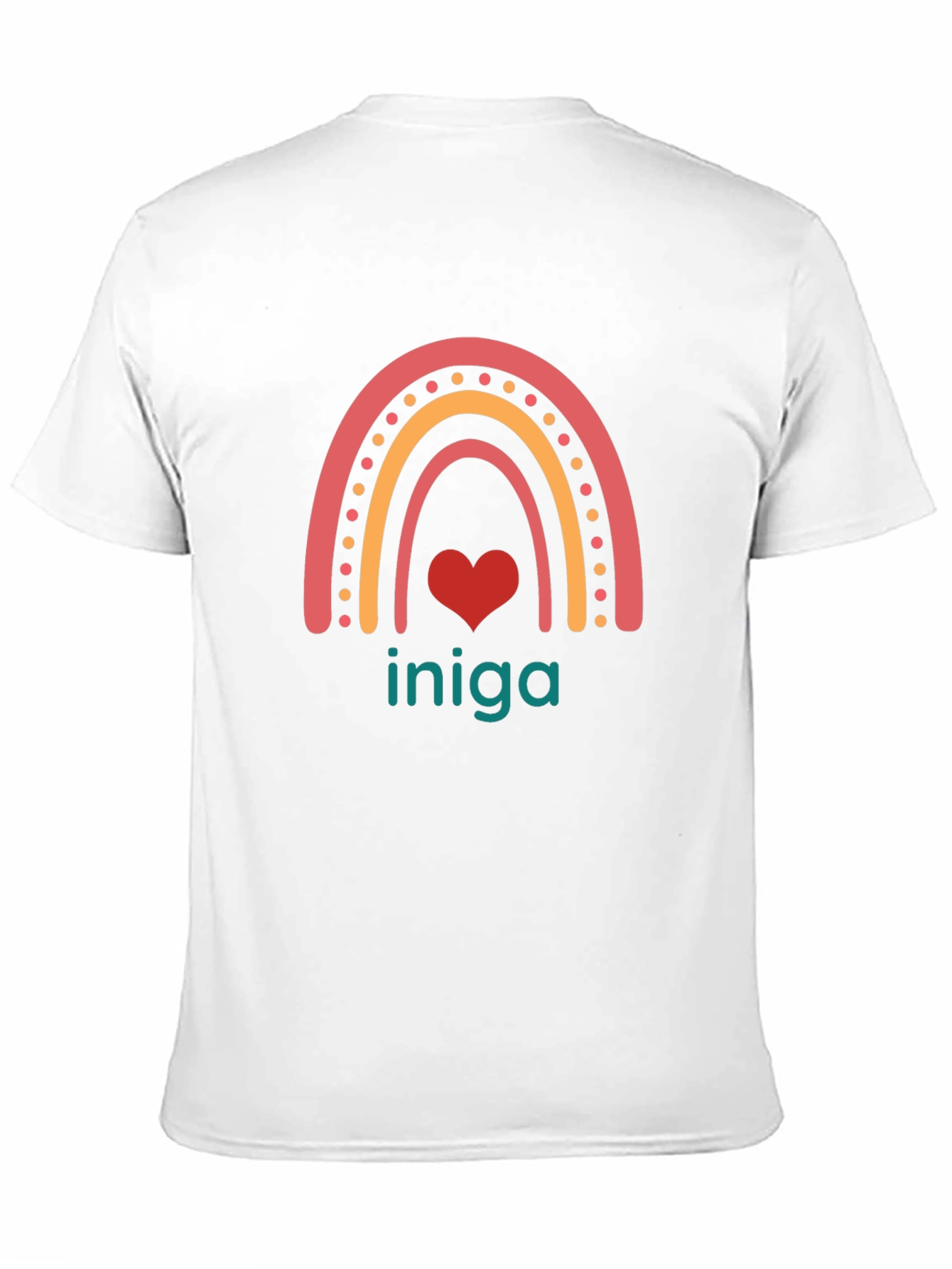 Rainbow Heart Iniga Graphic Tee - Black