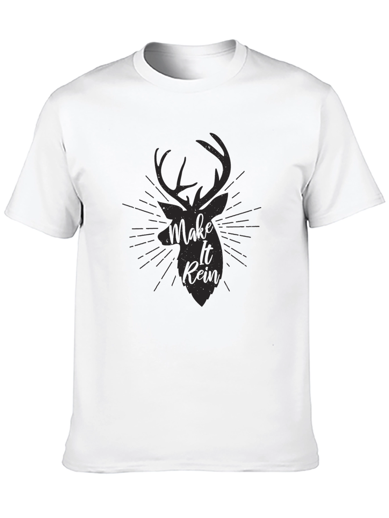 Mens Black Make It Rein Deer Graphic Tee