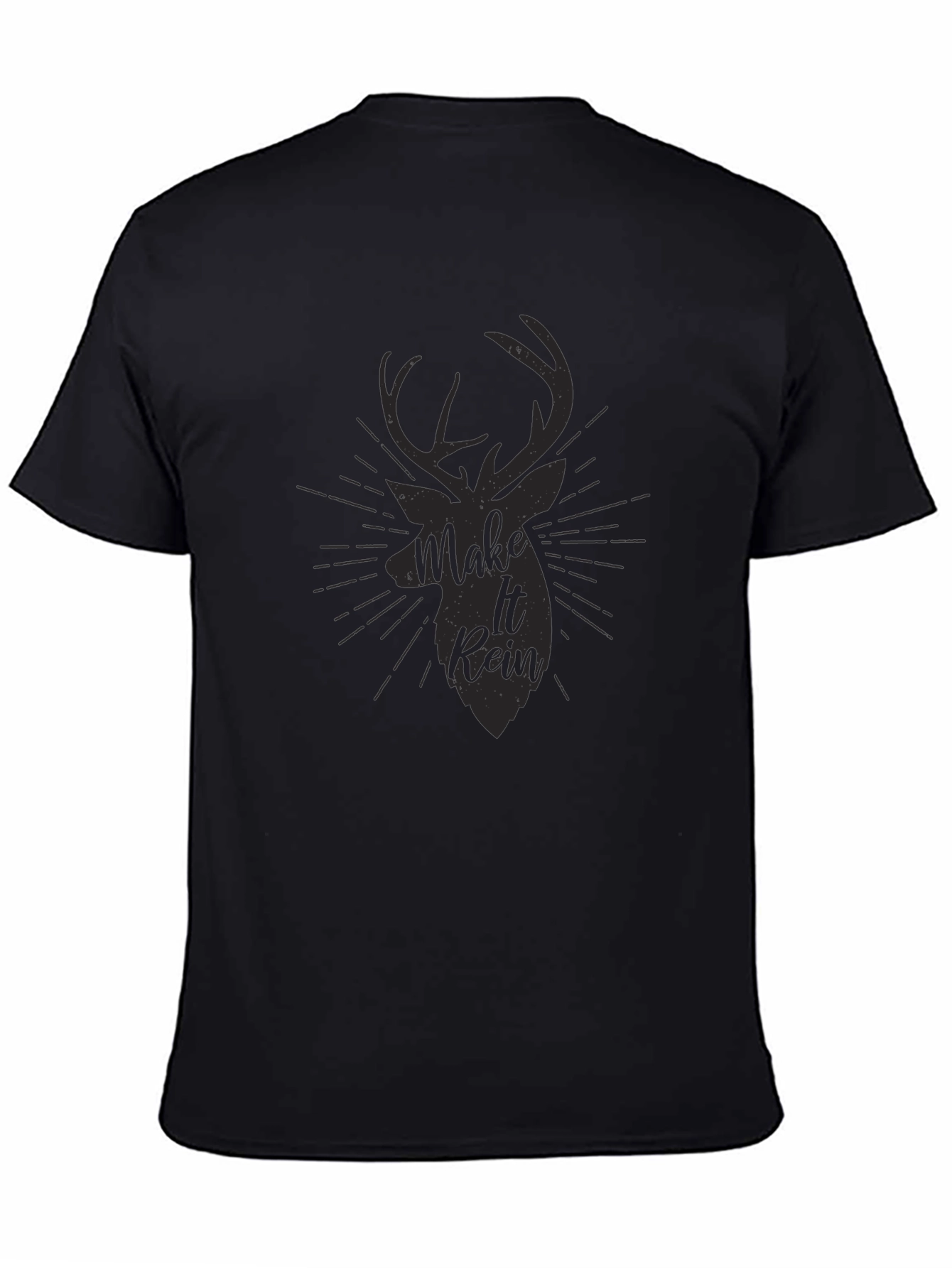 Mens Black Make It Rein Deer Graphic Tee
