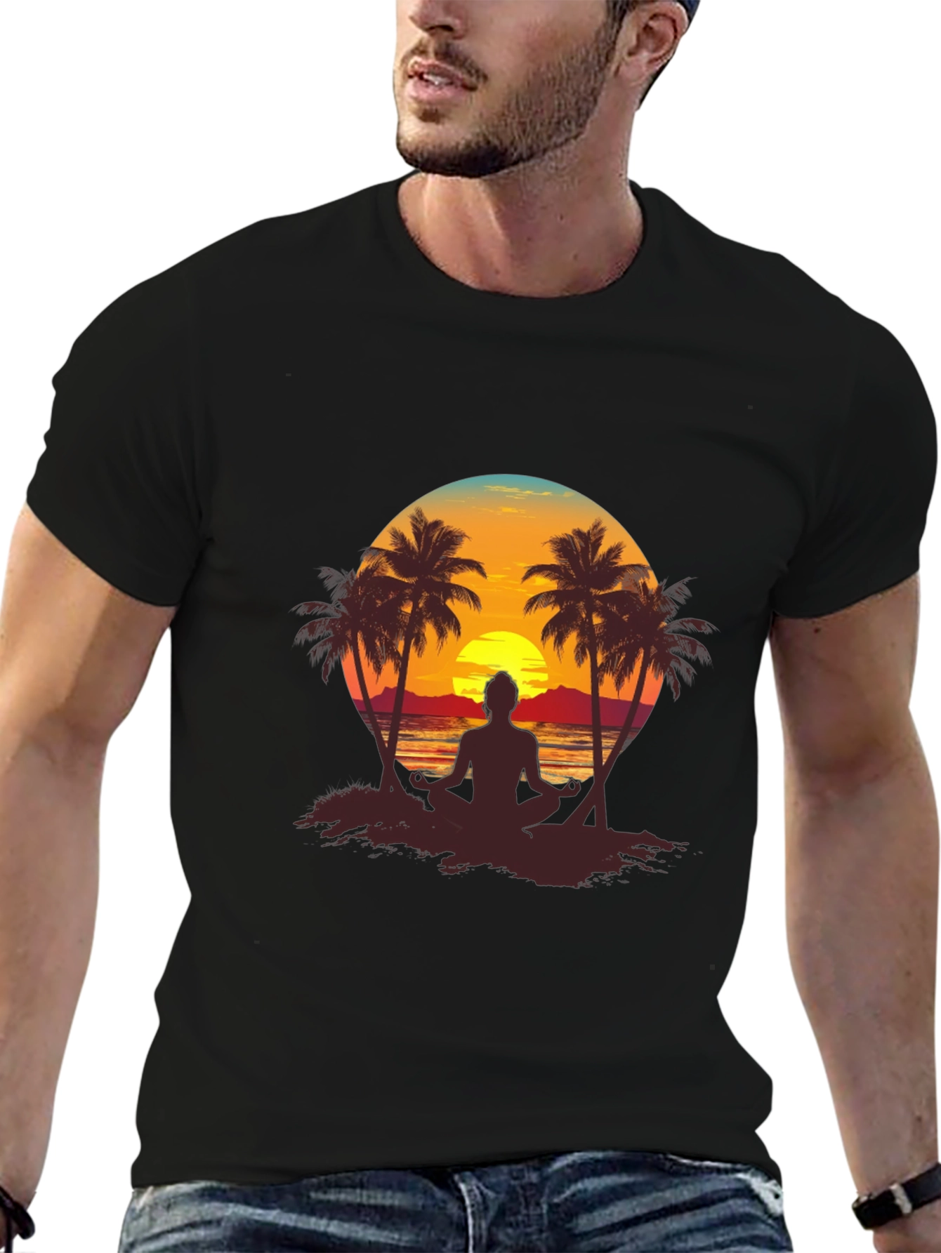 Sunset Beach Yoga Graphic Tee