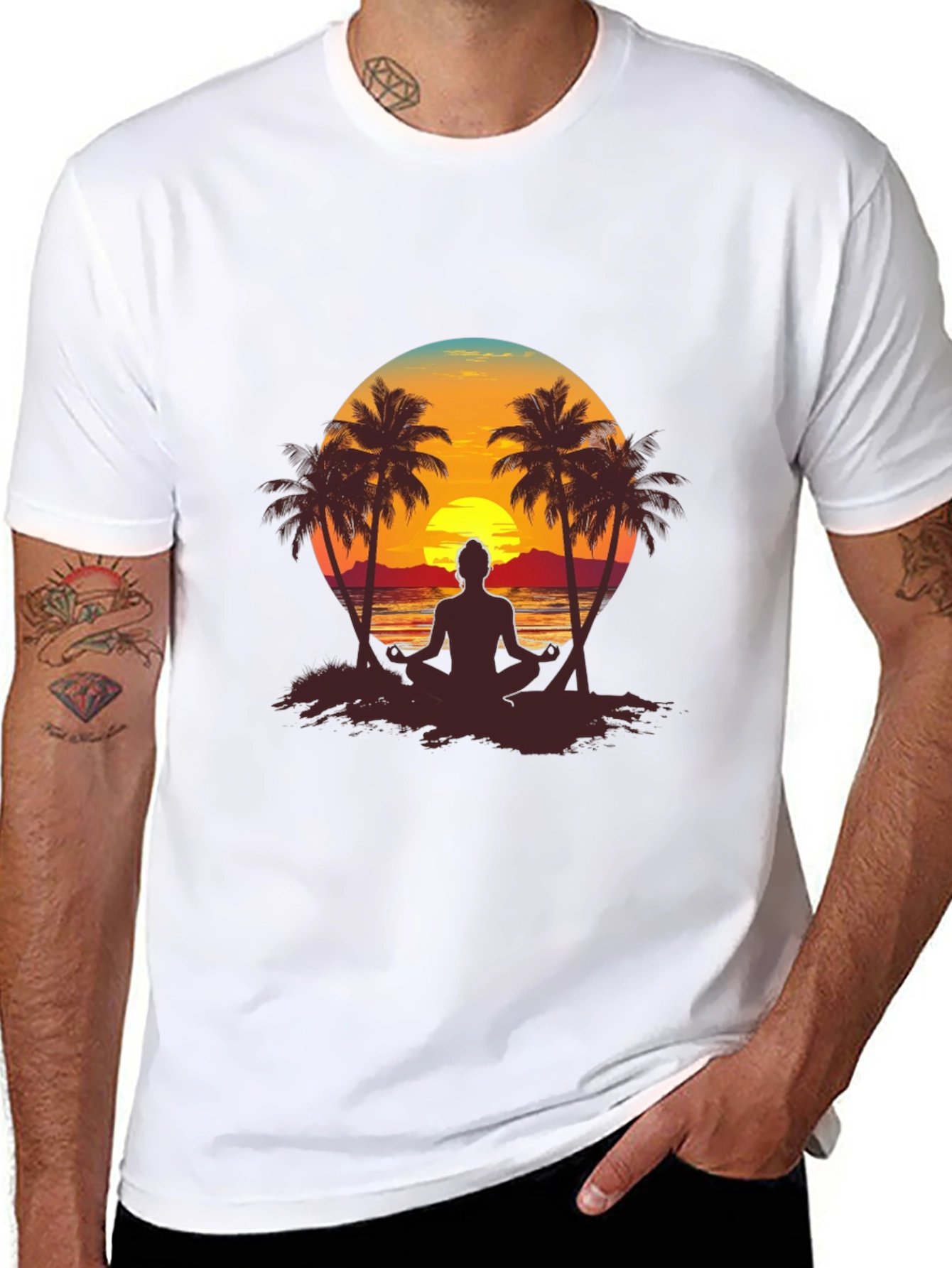 Sunset Beach Yoga Graphic Tee