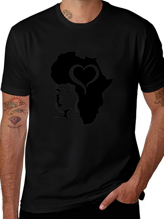 Africa Woman Heart Afro Black T-Shirt