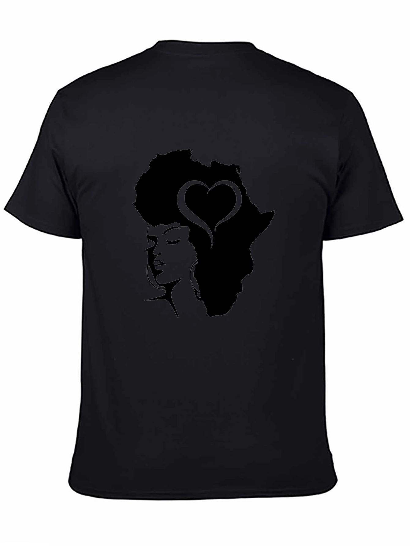Africa Woman Heart Afro Black T-Shirt