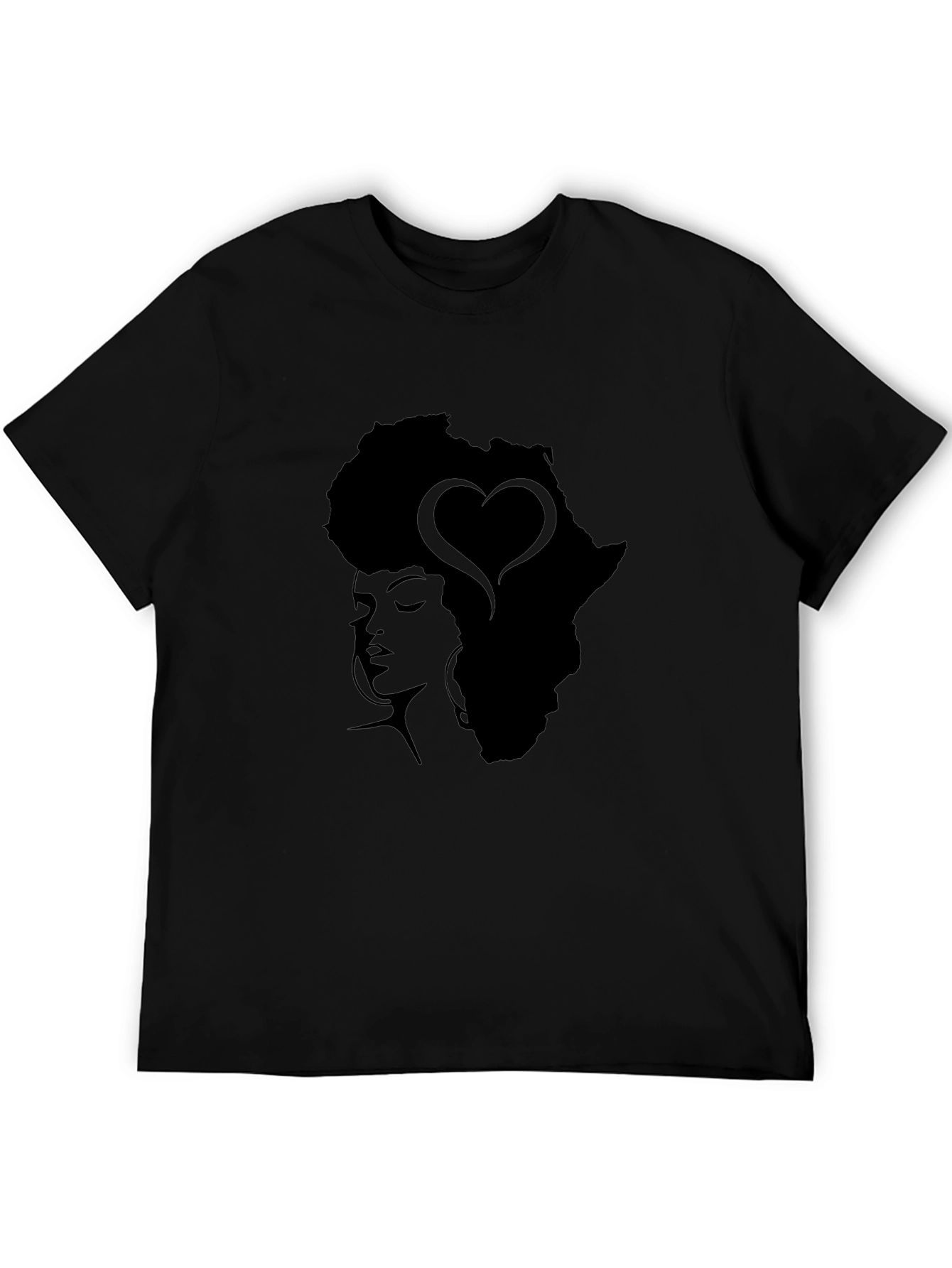 Africa Woman Heart Afro Black T-Shirt