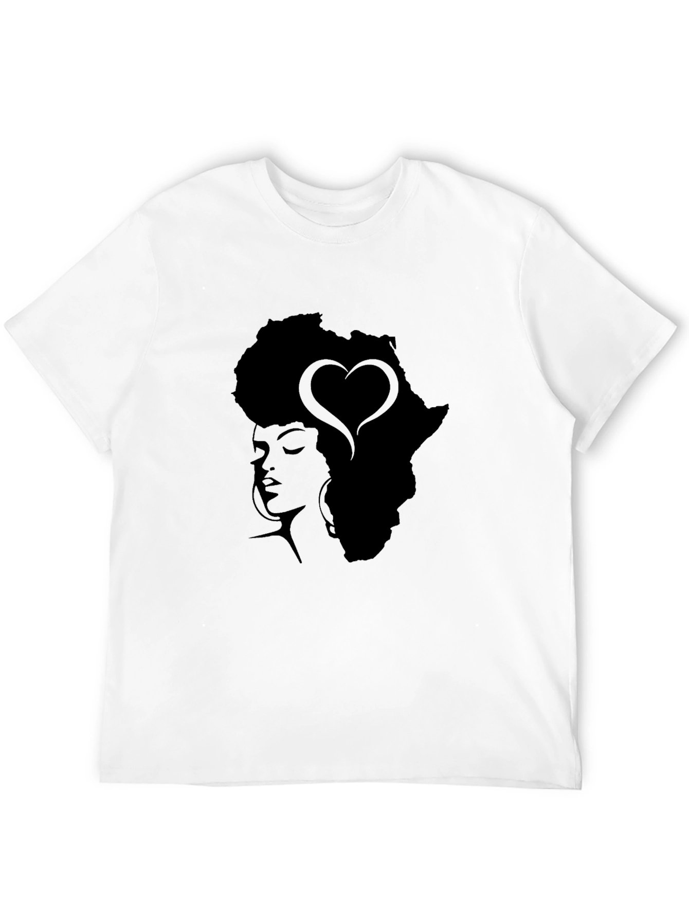 Africa Woman Heart Afro Black T-Shirt