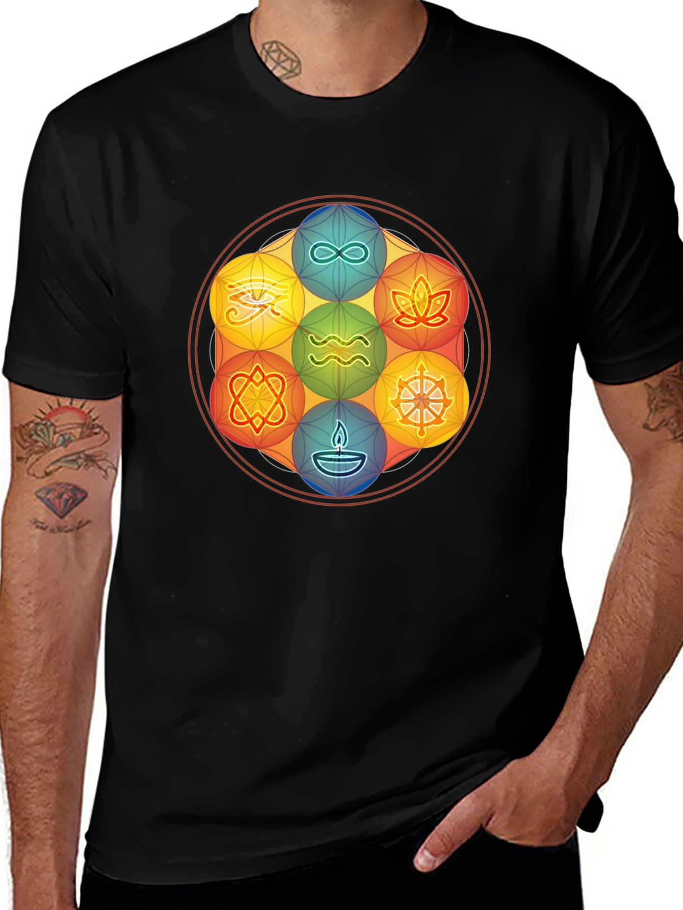 Symbolic Mandala Graphic Tee - Stylish and Comfortable
