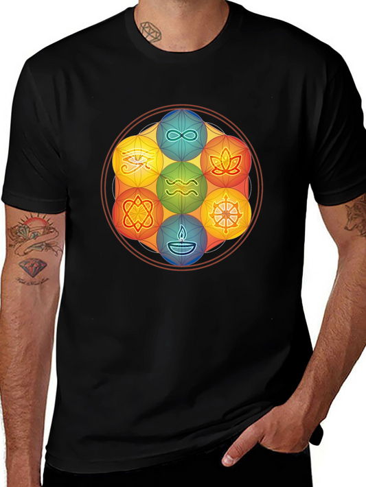 Symbolic Mandala Graphic Tee - Stylish and Comfortable
