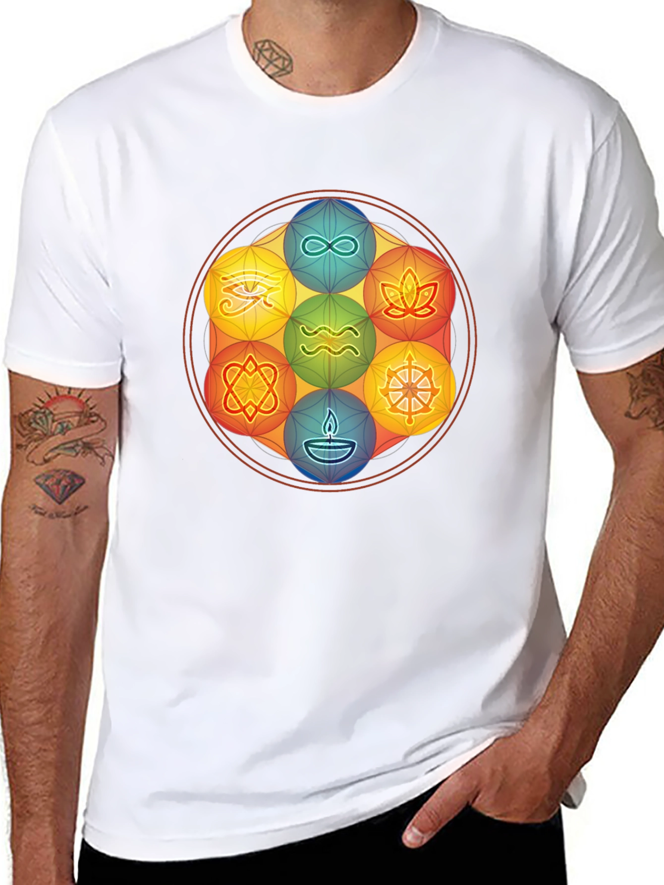 Symbolic Mandala Graphic Tee - Stylish and Comfortable