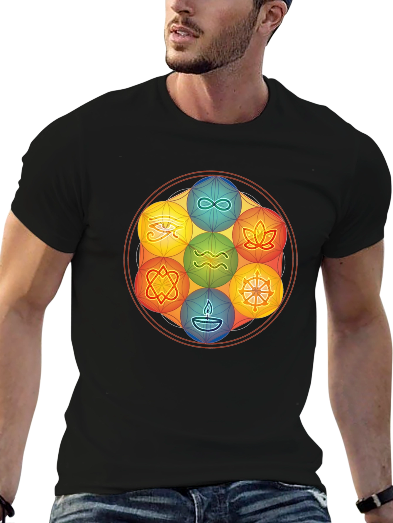 Symbolic Mandala Graphic Tee - Stylish and Comfortable