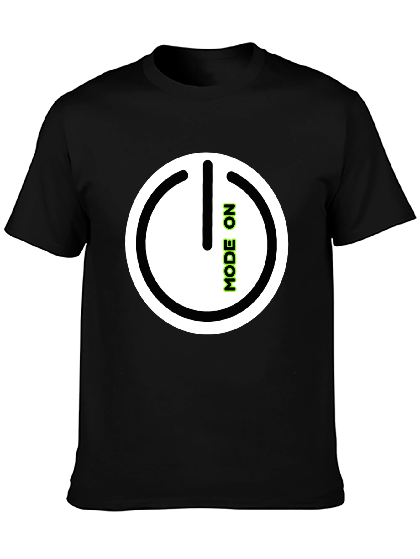 Mode On Black Graphic Tee