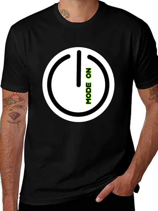Mode On Black Graphic Tee