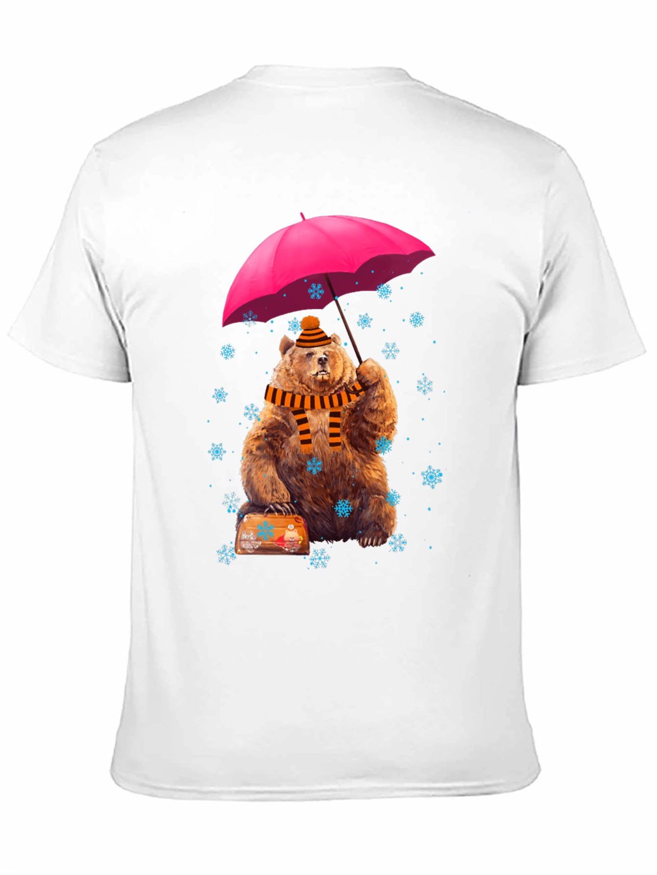 Whimsical Bear Under Umbrella Graphic Tee