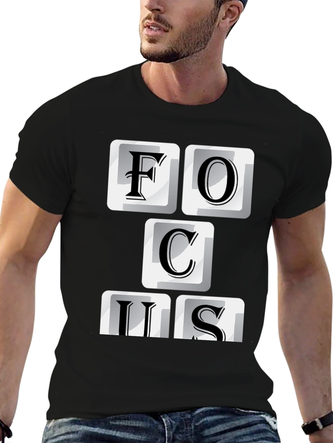 Focus T-Shirt - Funny Keyboard Letter Design