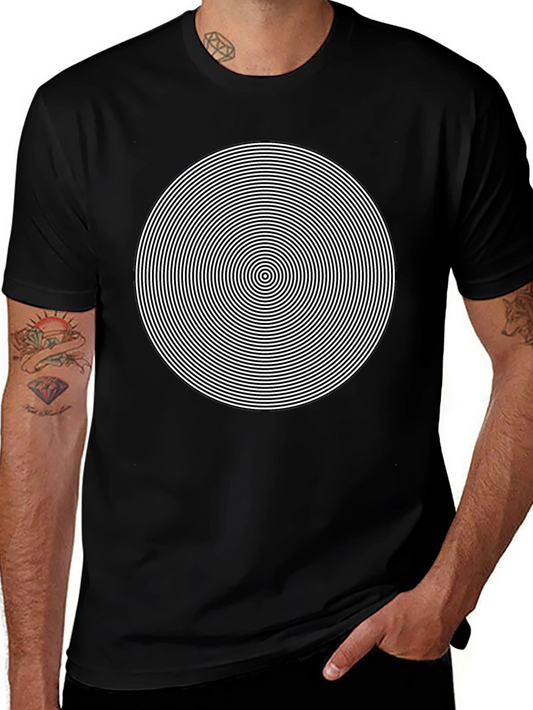 Hypnotic Circle Graphic Tee - Black