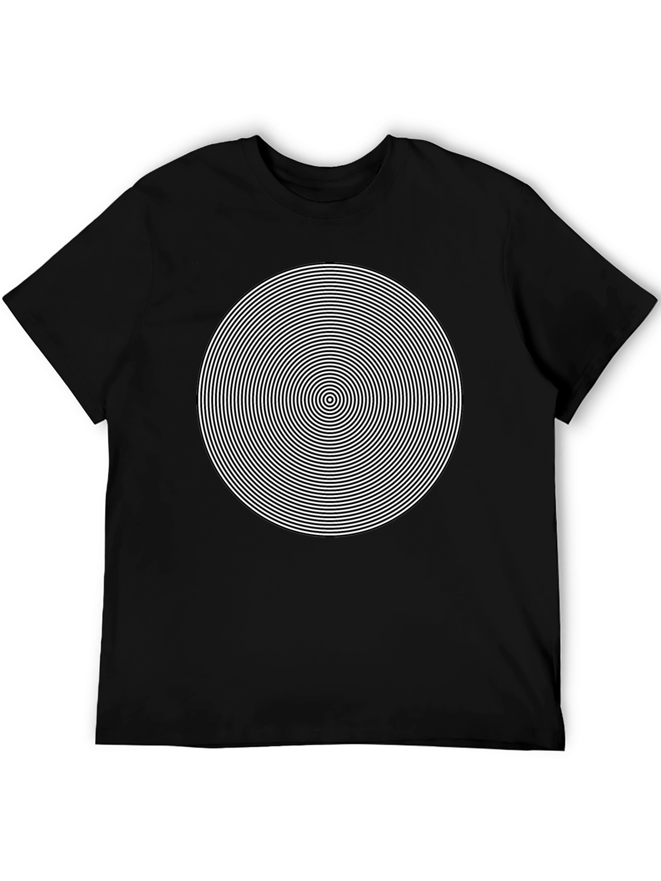 Hypnotic Circle Graphic Tee - Black
