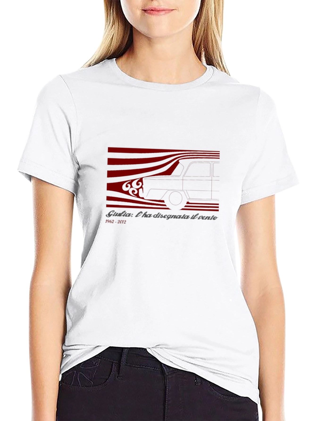 Giulia Wind Design Black T-Shirt