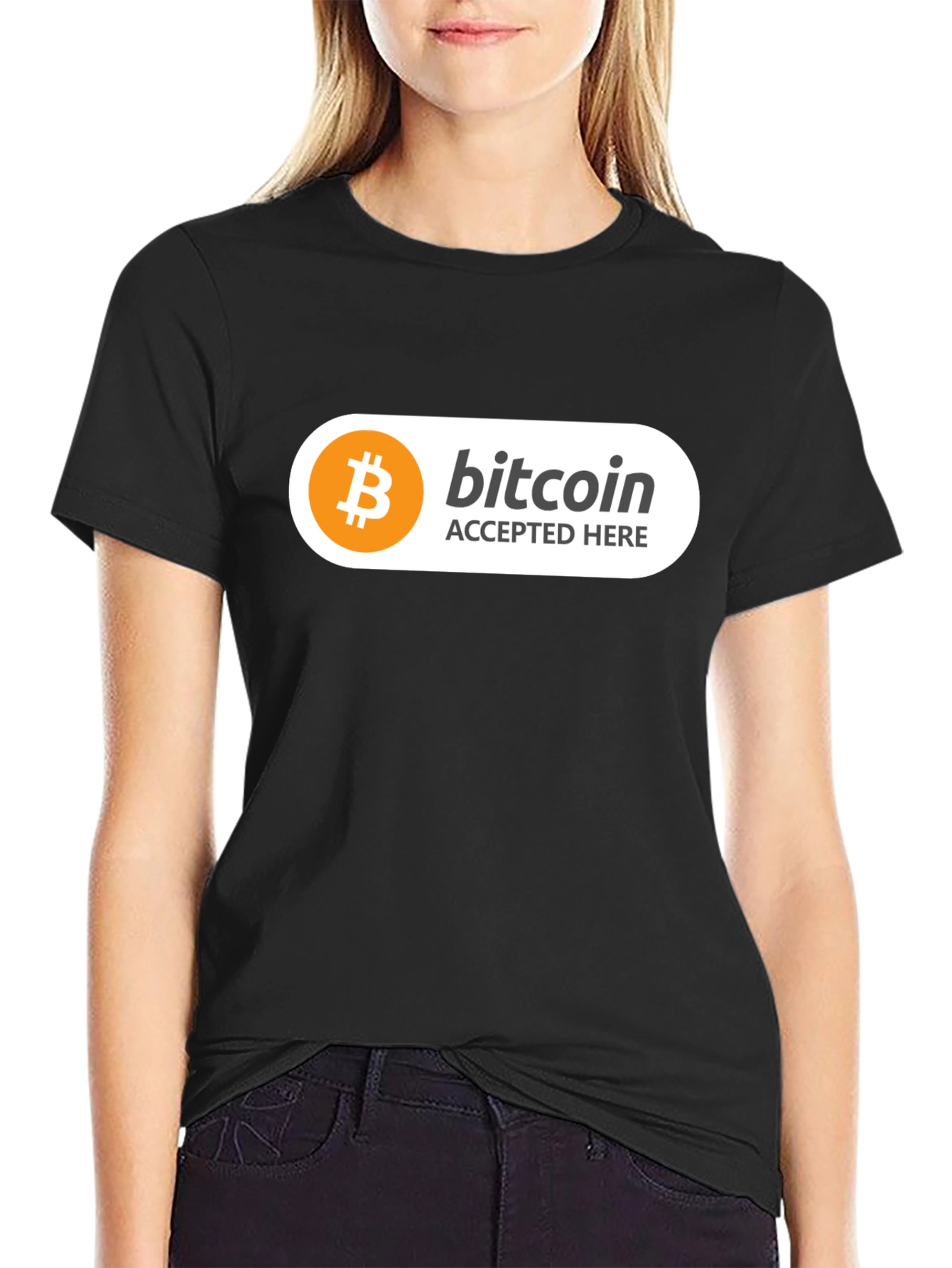Bitcoin Accepted Here Black T-Shirt