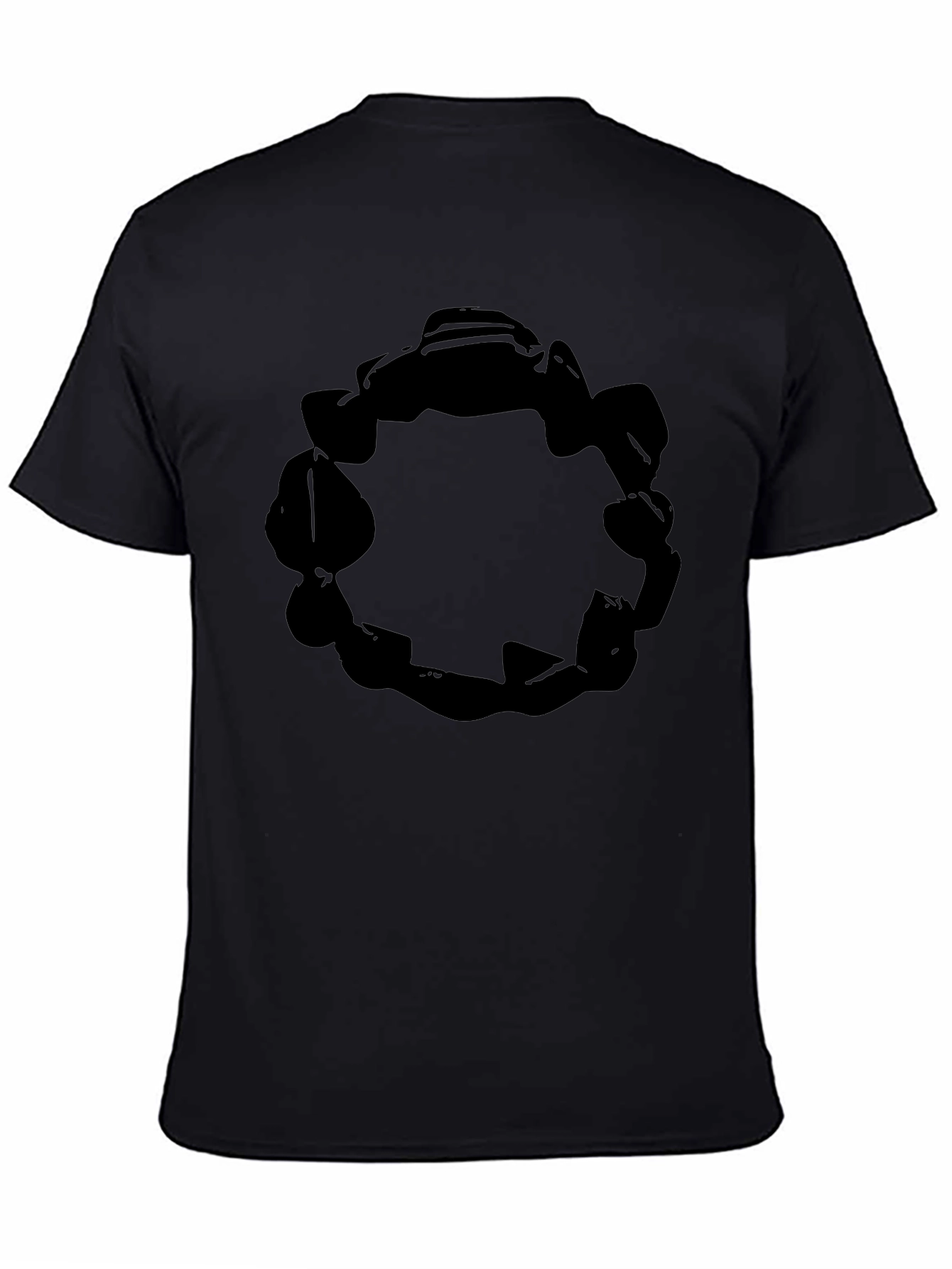 Abstract Circle Graphic Tee - Solid Black