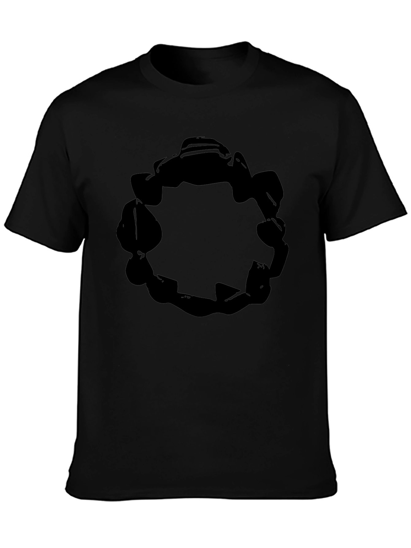 Abstract Circle Graphic Tee - Solid Black