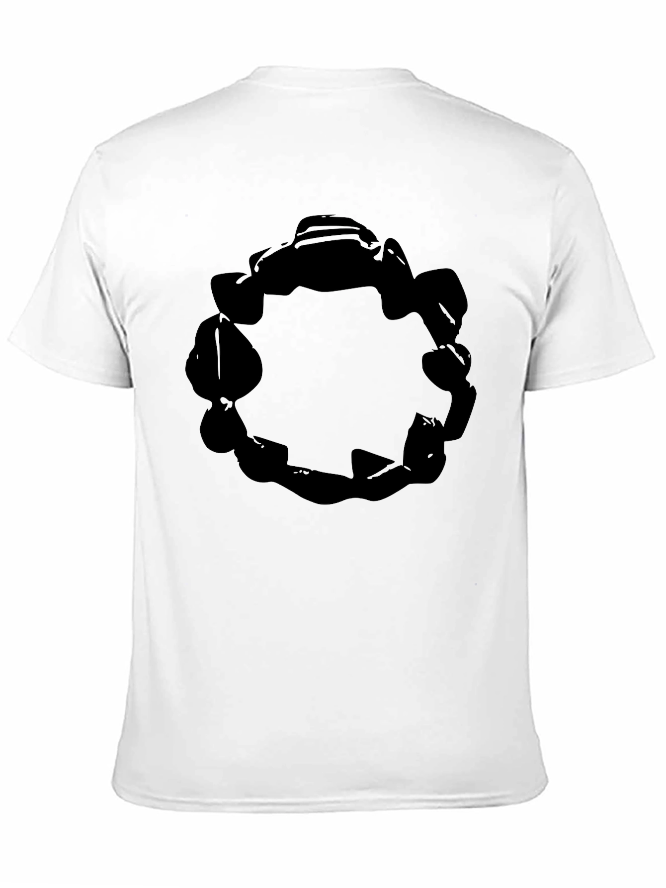 Abstract Circle Graphic Tee - Solid Black