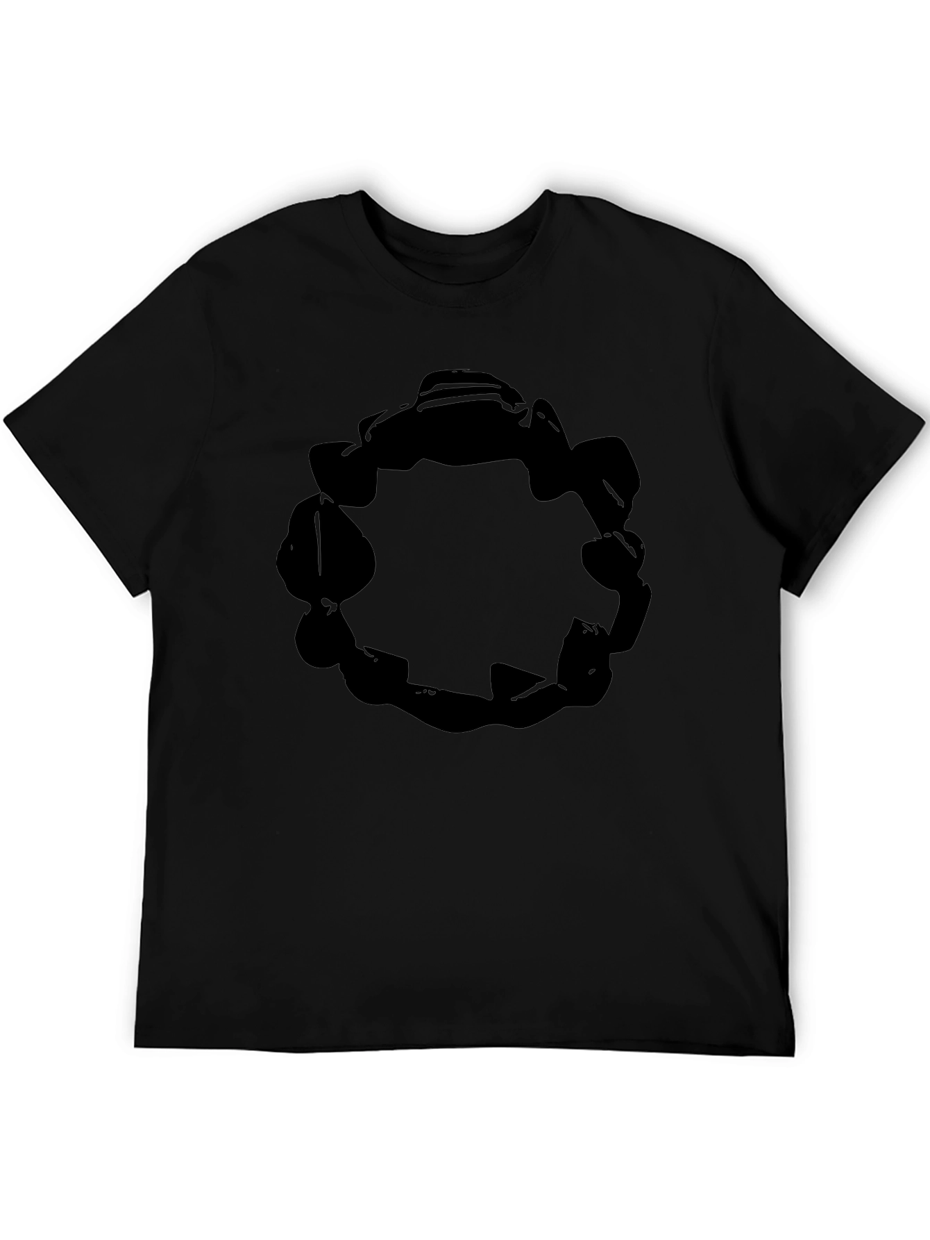 Abstract Circle Graphic Tee - Solid Black