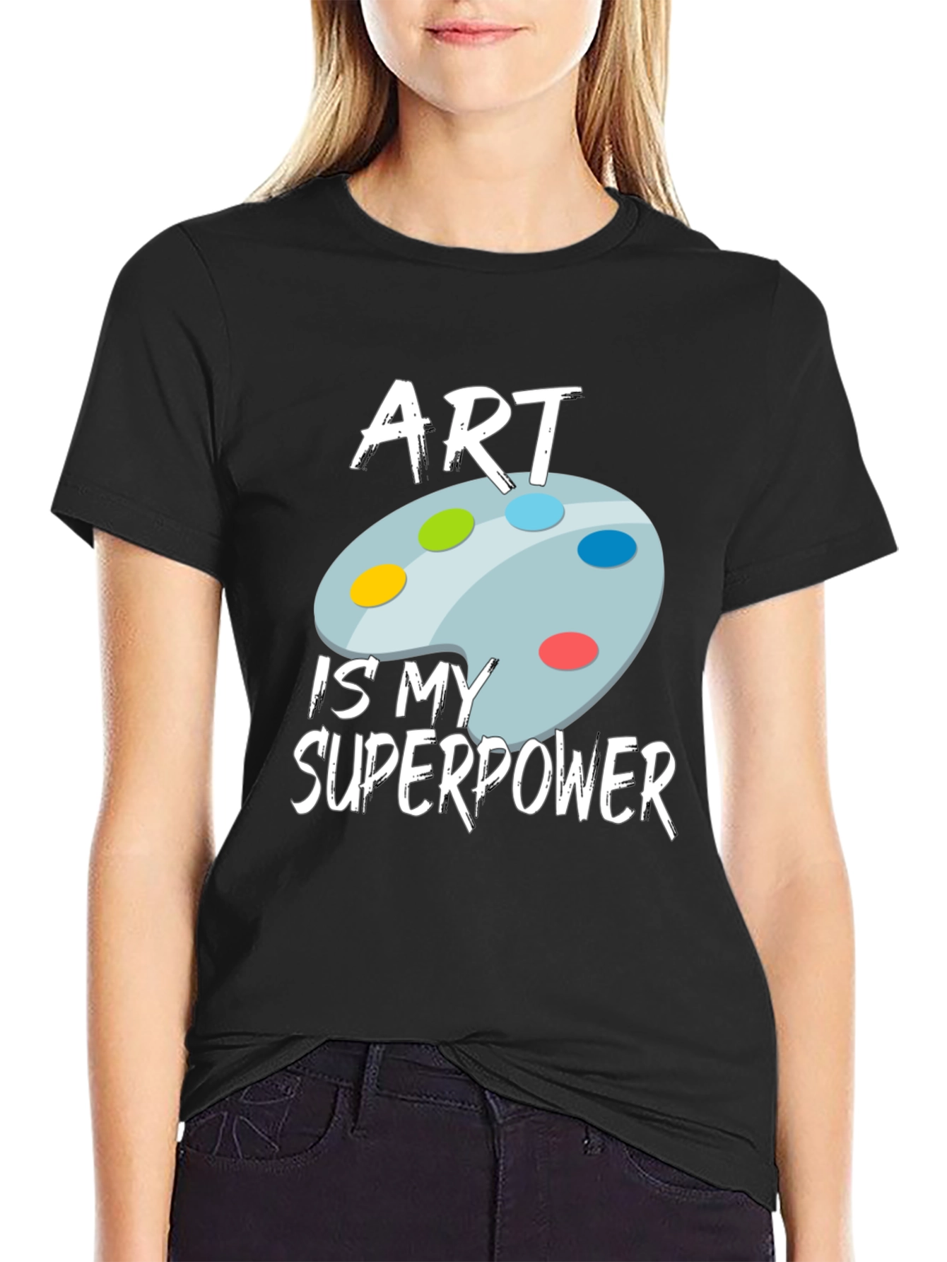 Art is My Superpower Black T-Shirt