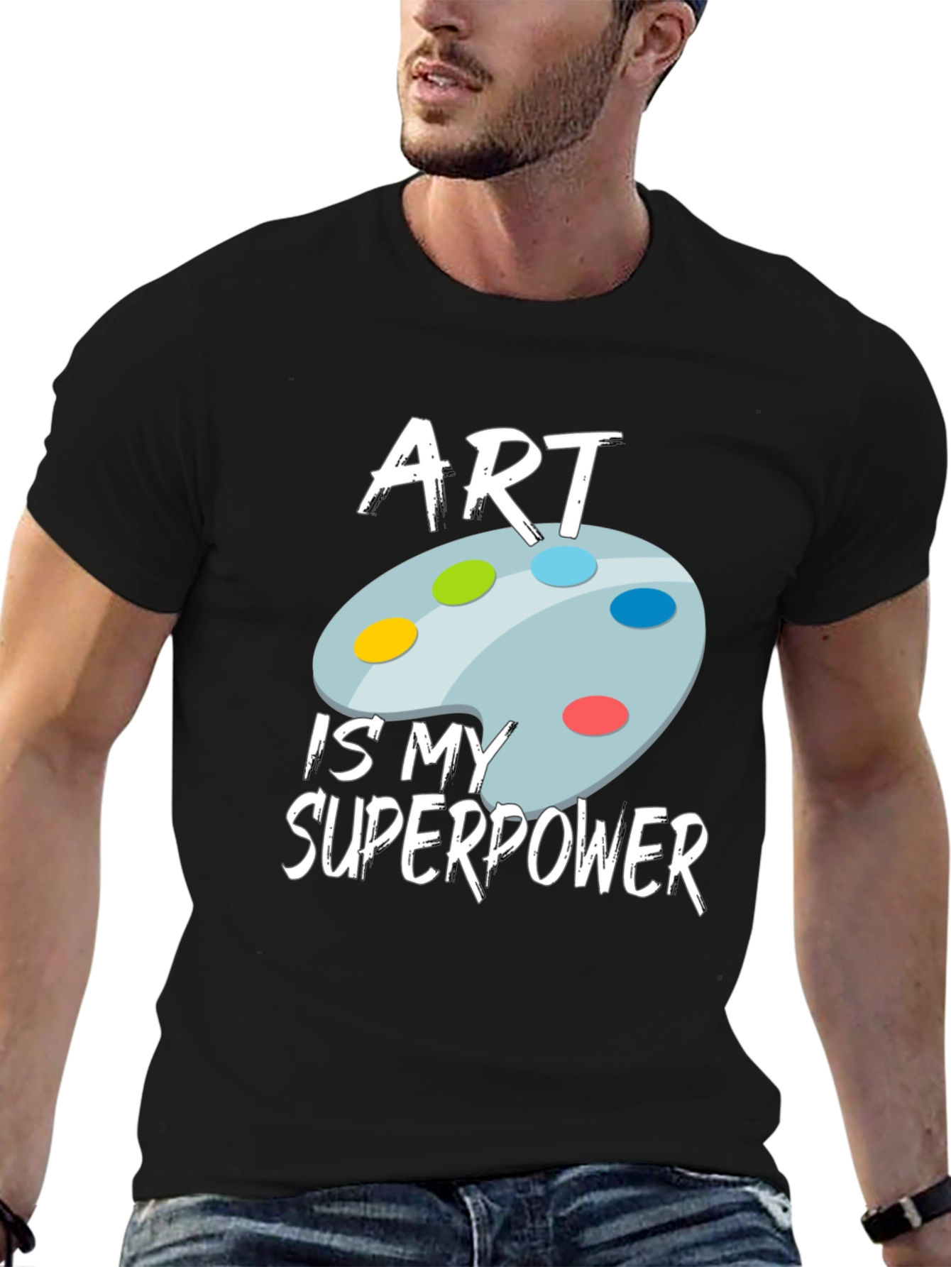 Art is My Superpower Black T-Shirt