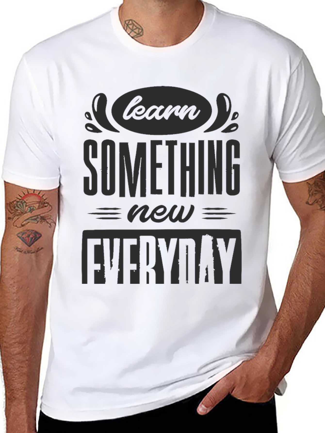 Learn Something New Everyday Black T-Shirt