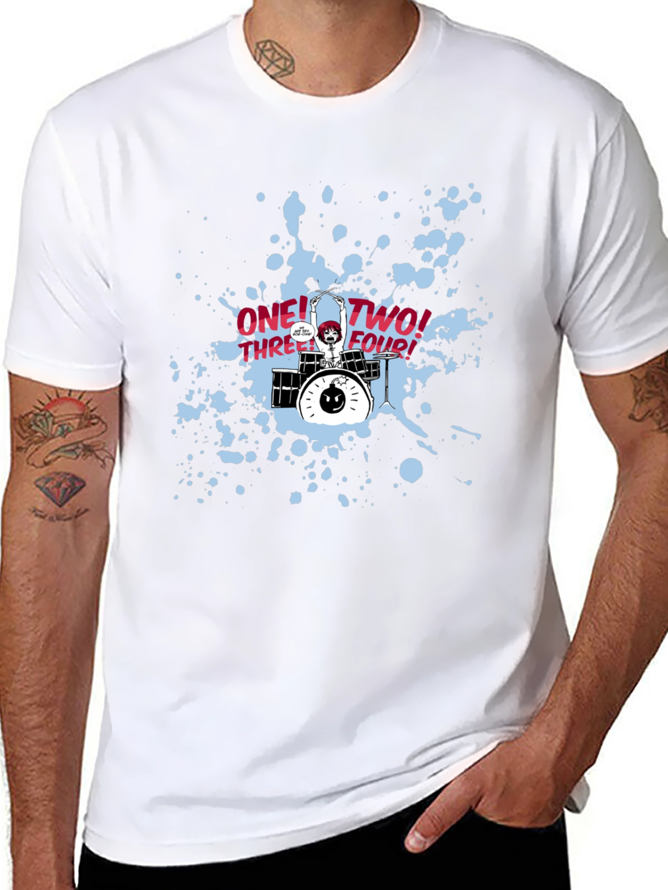 Scott Pilgrim Drummer T-Shirt: One Two Three Four!