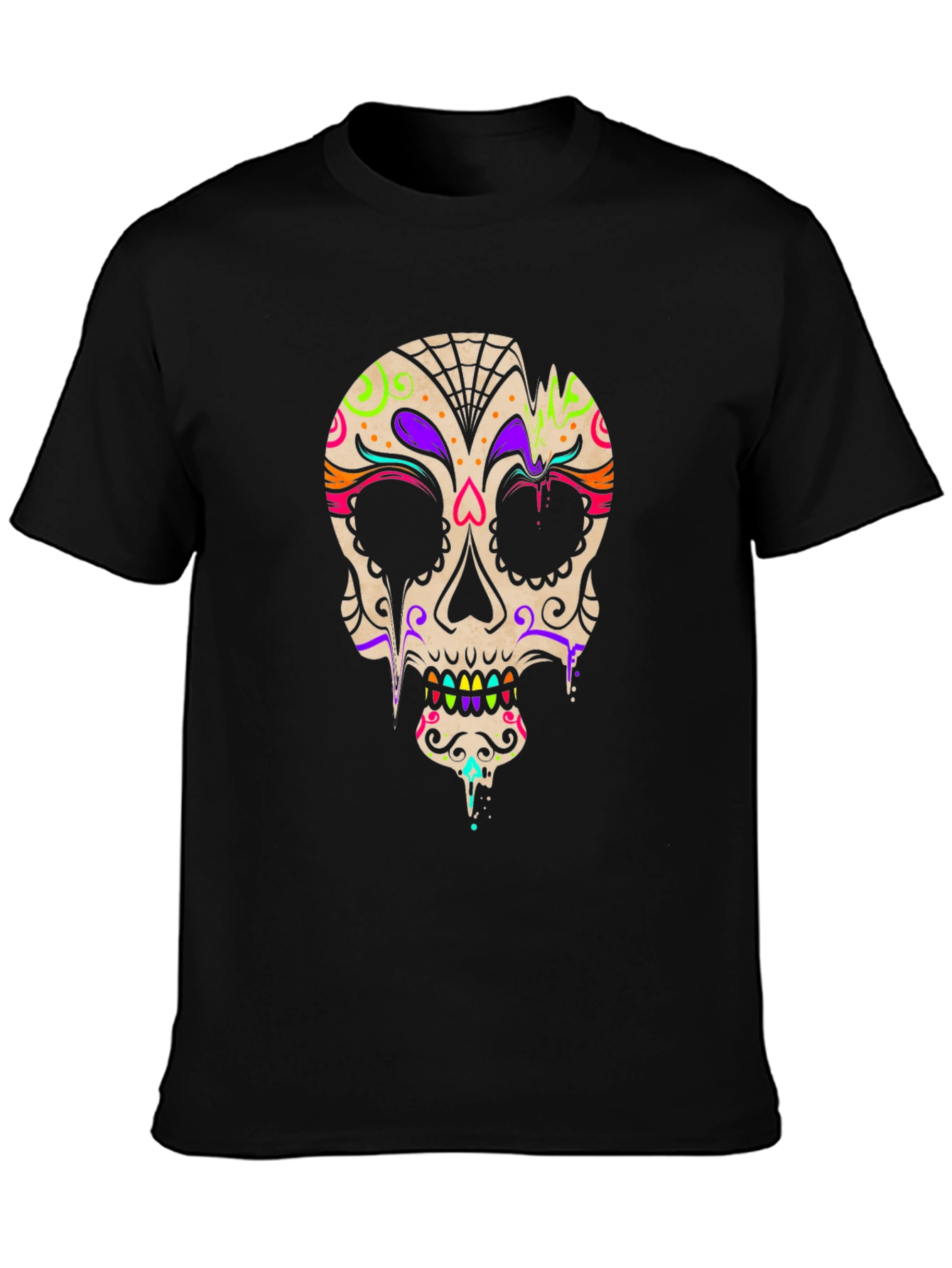 Day of the Dead Skull Graphic T-Shirt