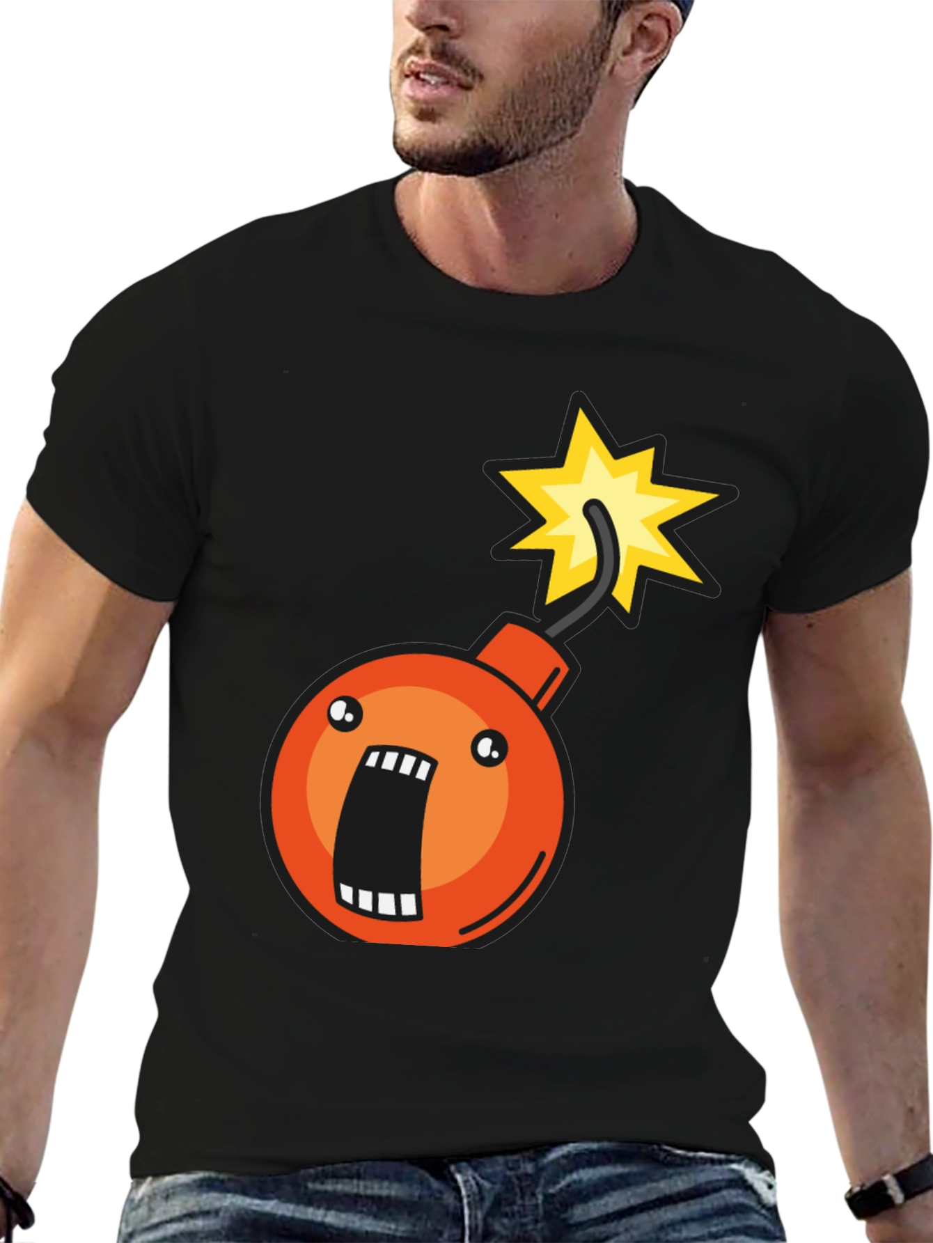 Bomb Graphic T-Shirt - Short Sleeve Crew Neck