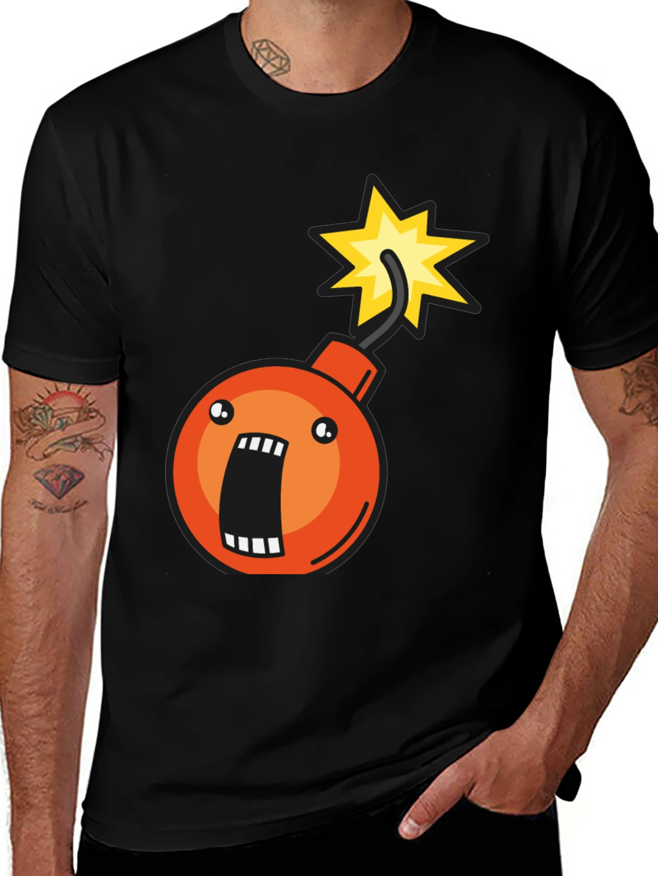 Bomb Graphic T-Shirt - Short Sleeve Crew Neck