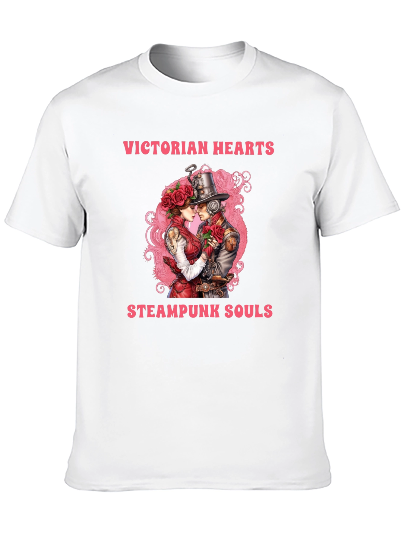 Victorian Hearts Steampunk Souls Black T-Shirt
