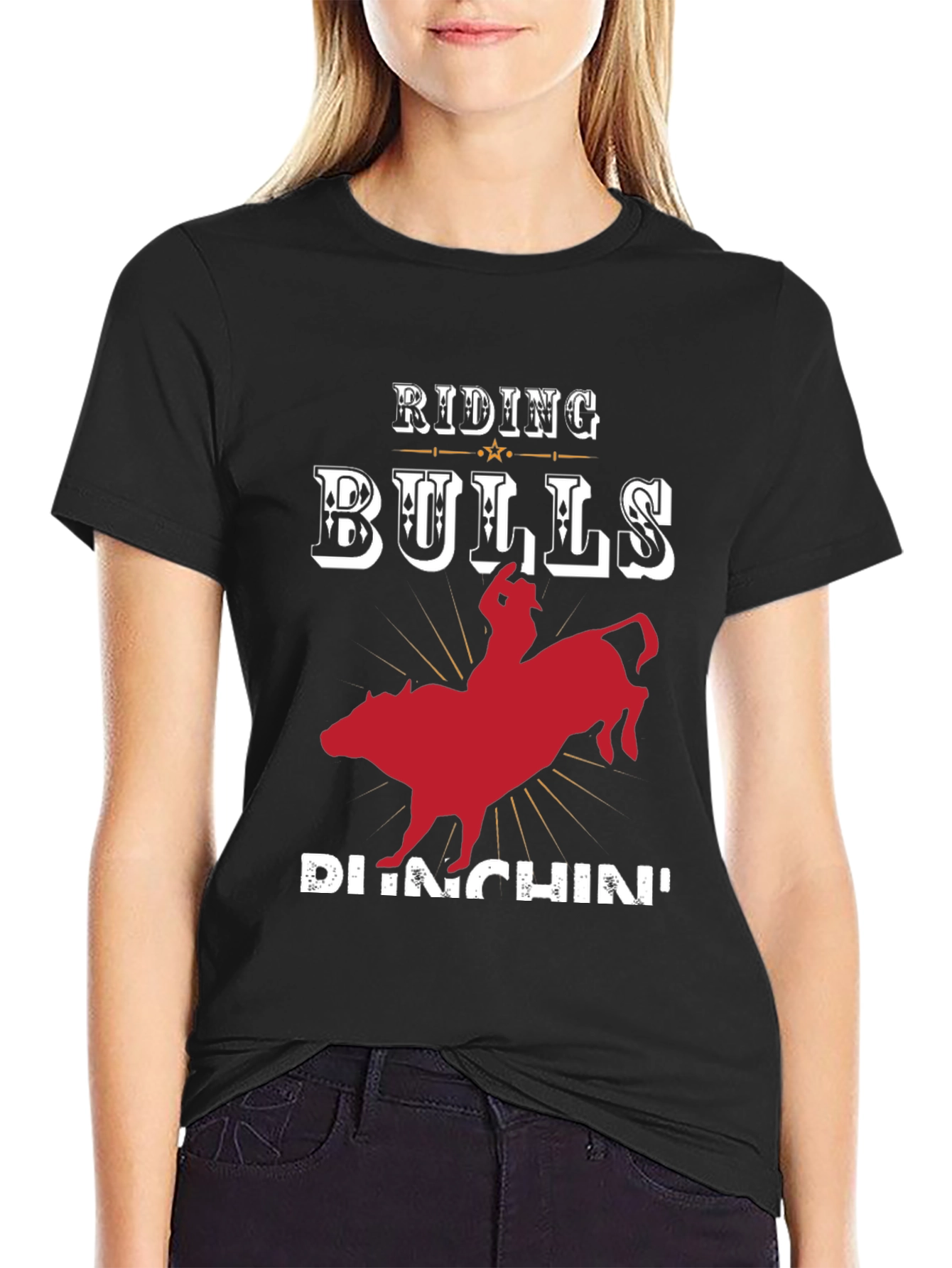 Riding Bulls Punchin Graphic T-Shirt