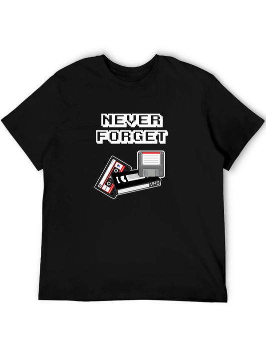 Retro Tech T-Shirt - Never Forget Cassette Floppy Disk