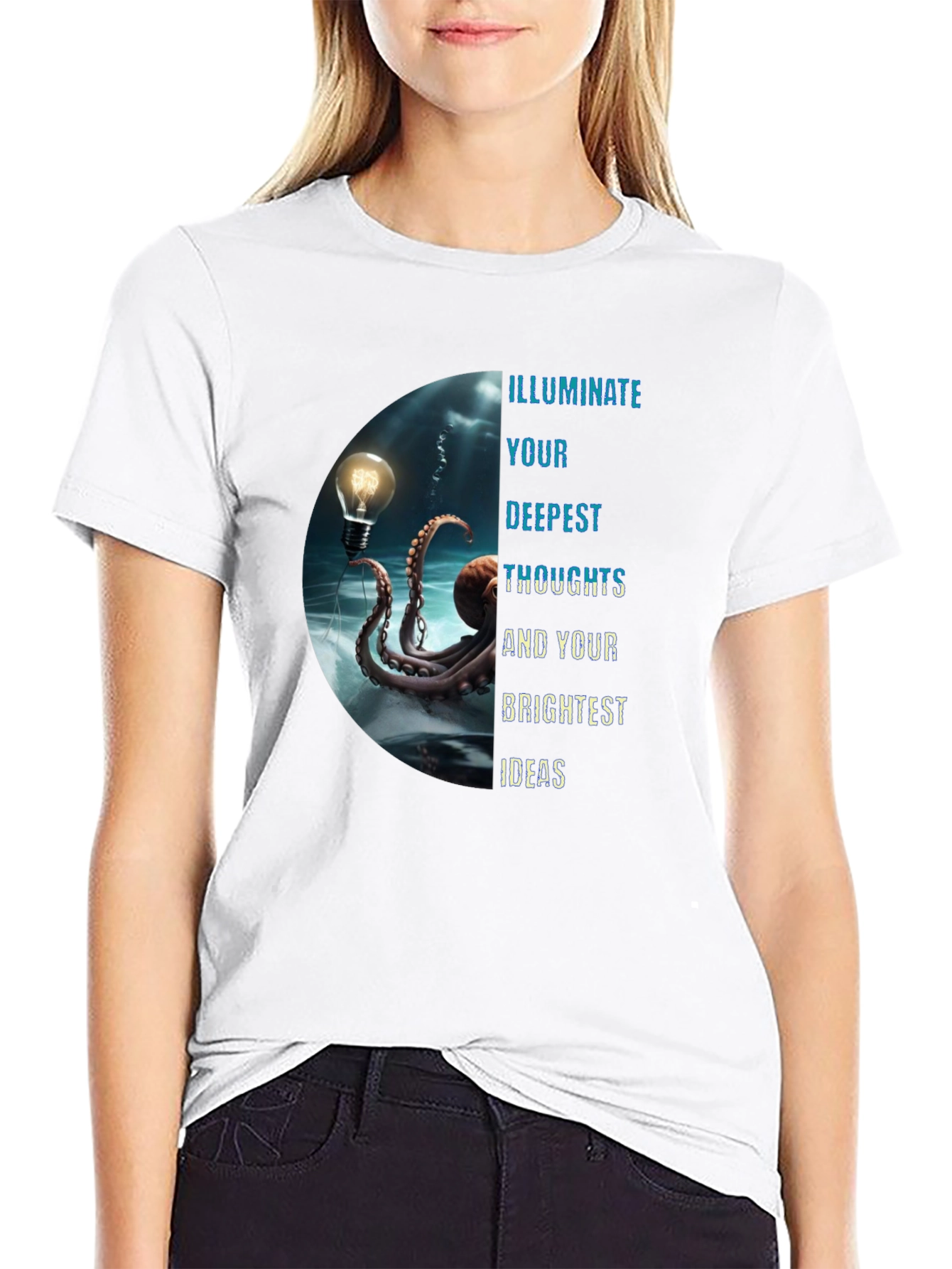 Illuminate Ideas Tee - Octopus Lightbulb Design