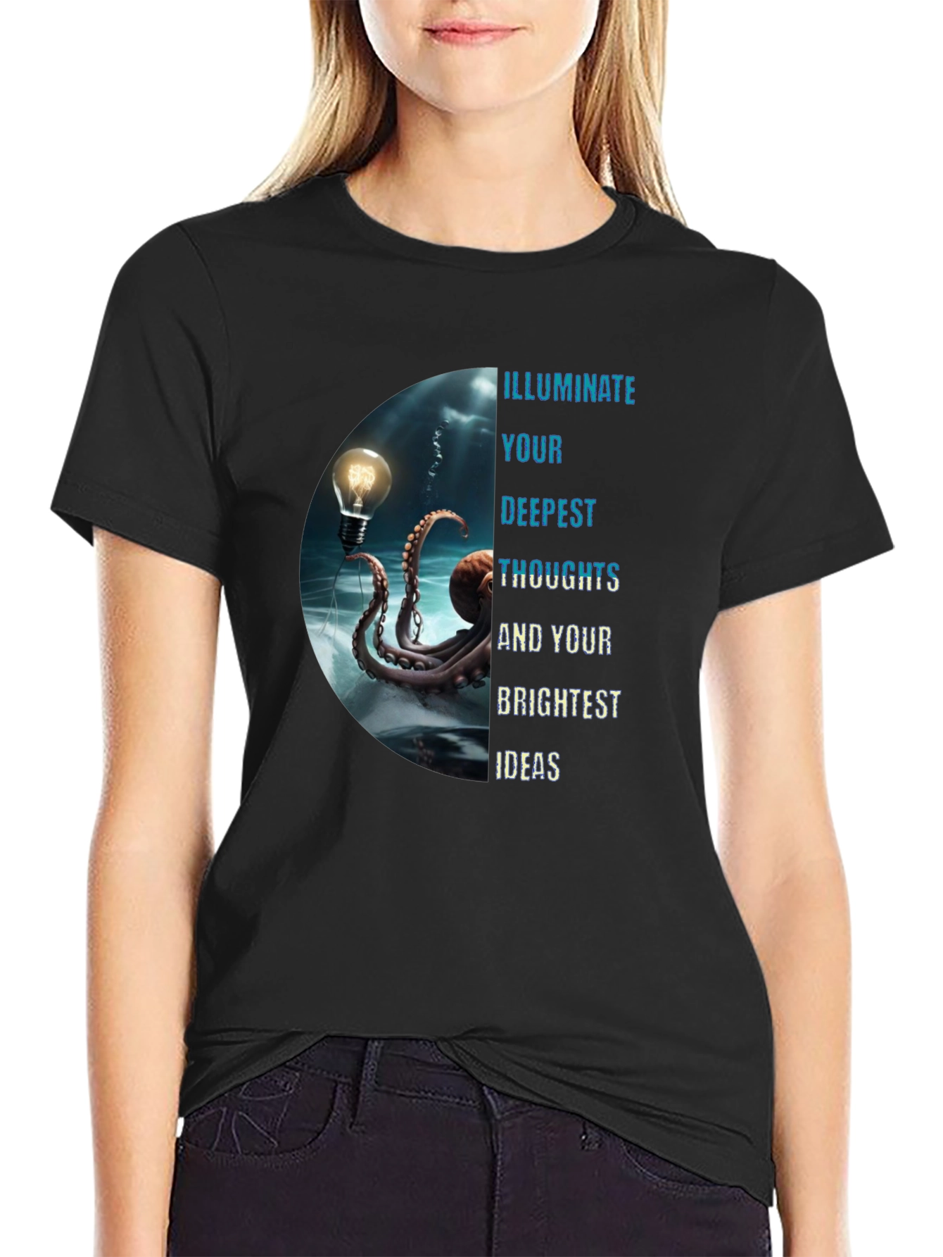 Illuminate Ideas Tee - Octopus Lightbulb Design