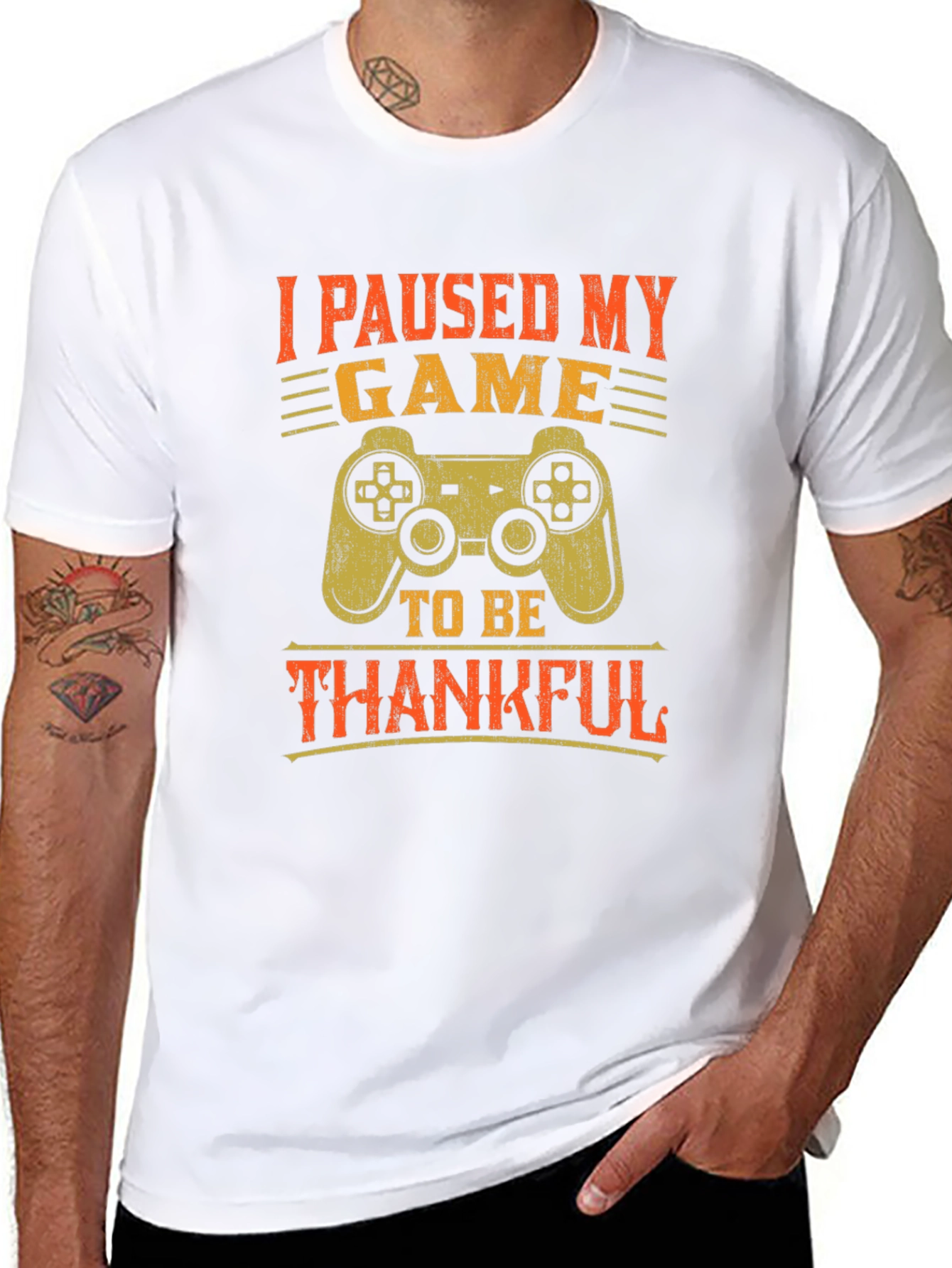 Gamer Thanksgiving T-Shirt - I Paused My Game