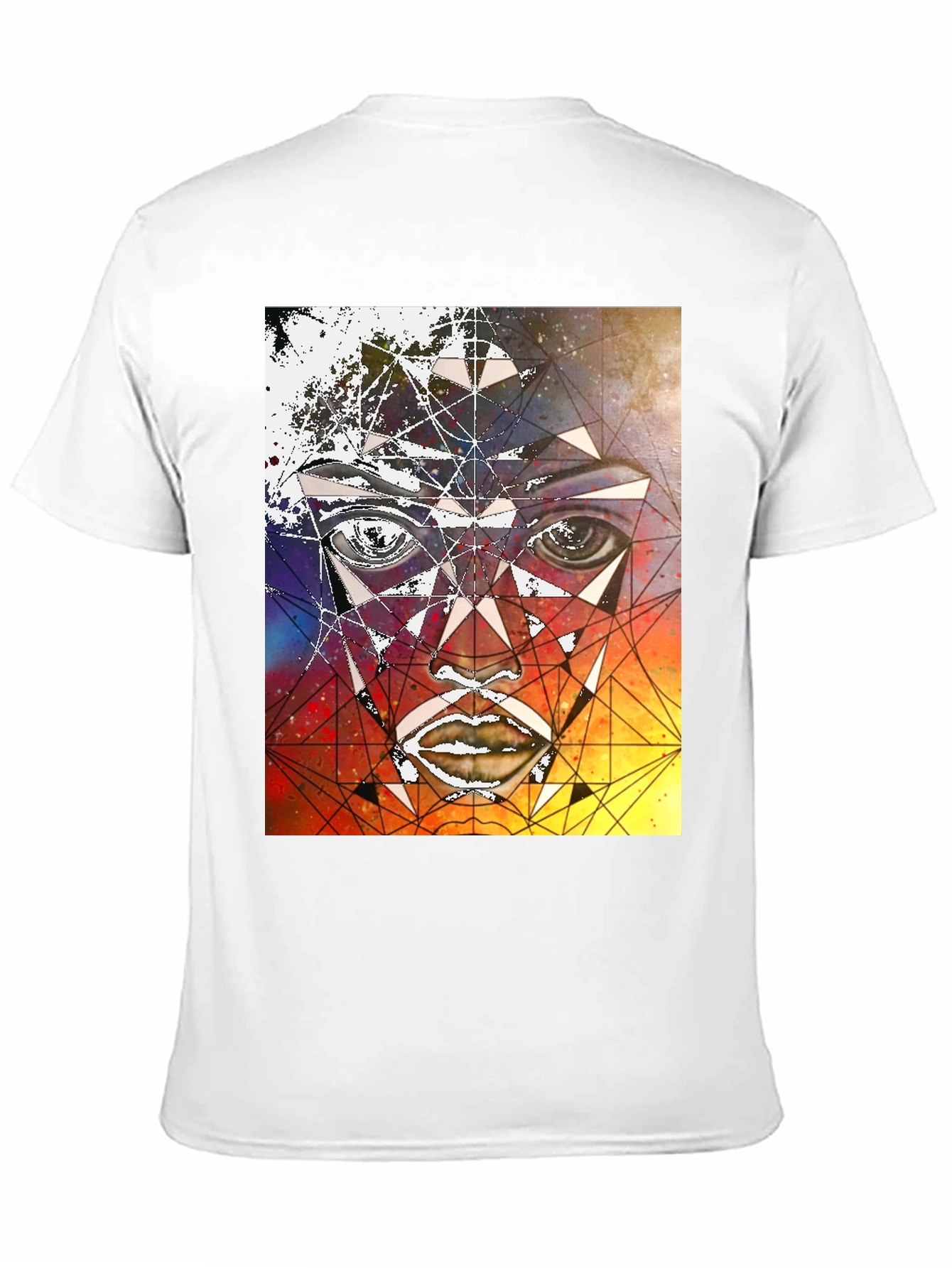 Geometric Face Graphic Black T-Shirt