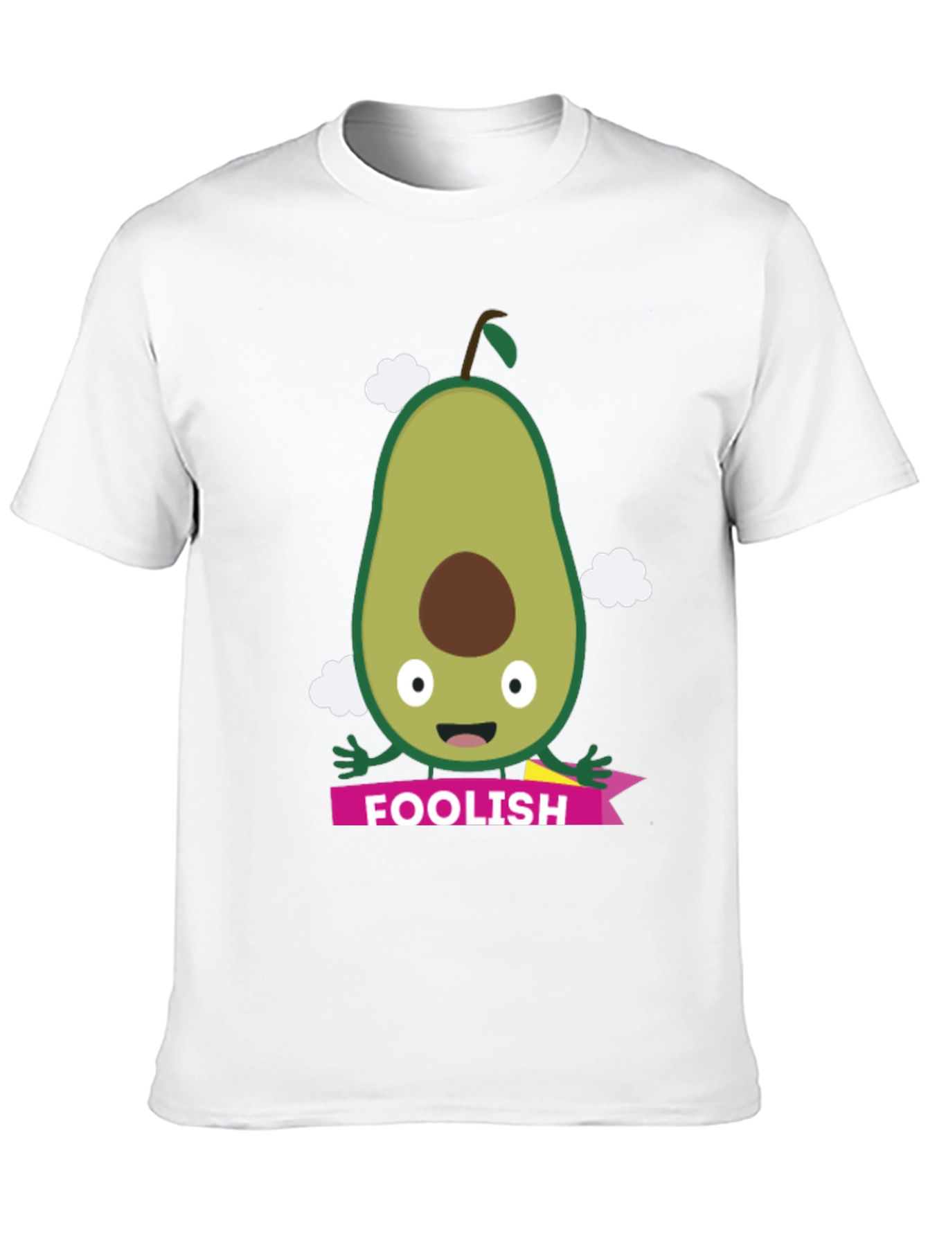 Foolish Avocado Cartoon Black T-Shirt