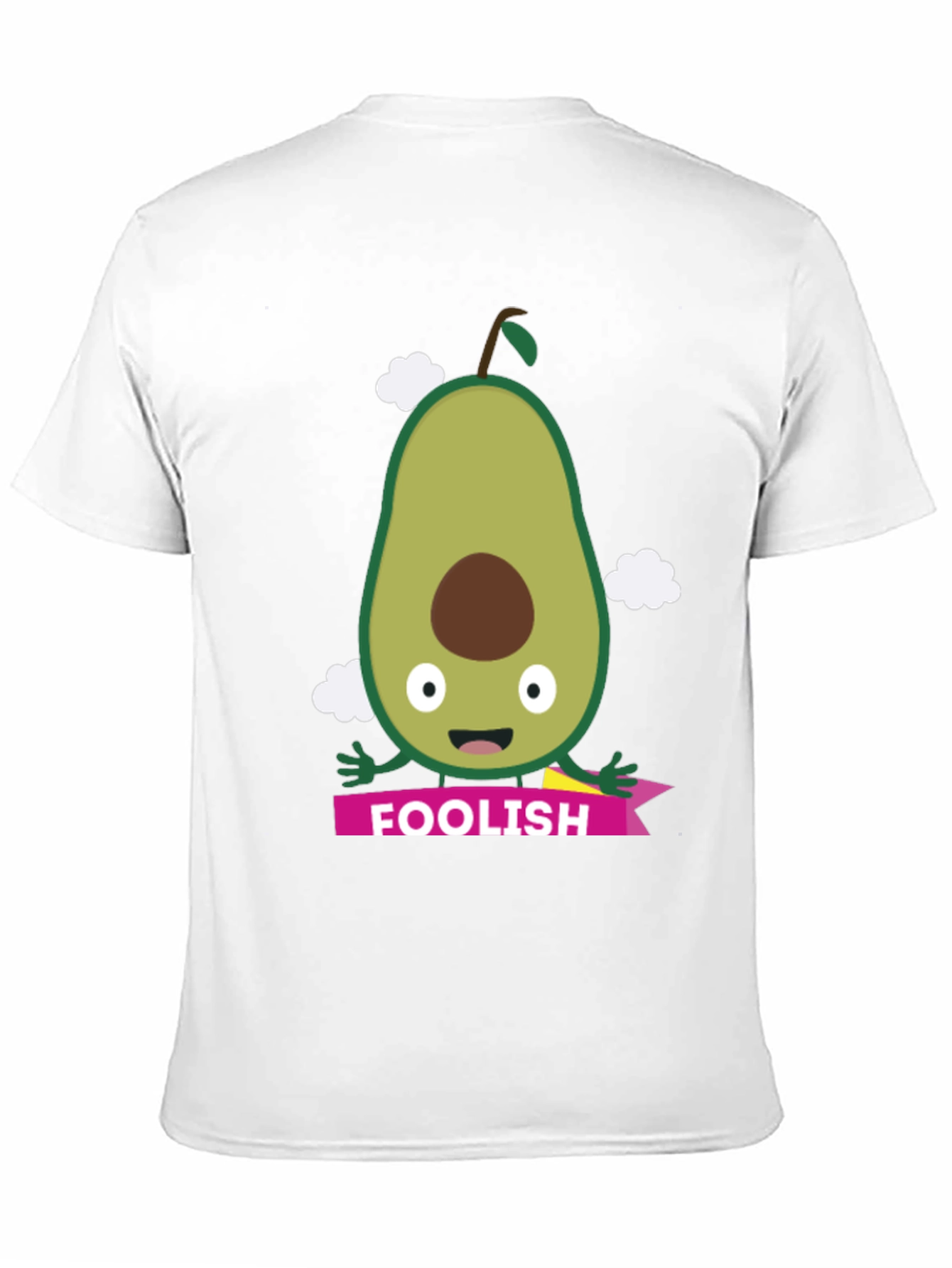 Foolish Avocado Cartoon Black T-Shirt