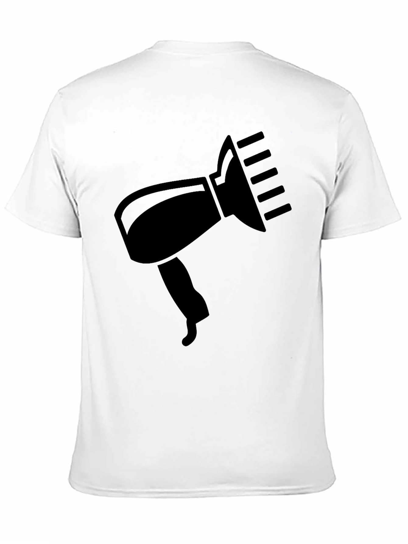 Black T-Shirt with Hair Dryer Graphic