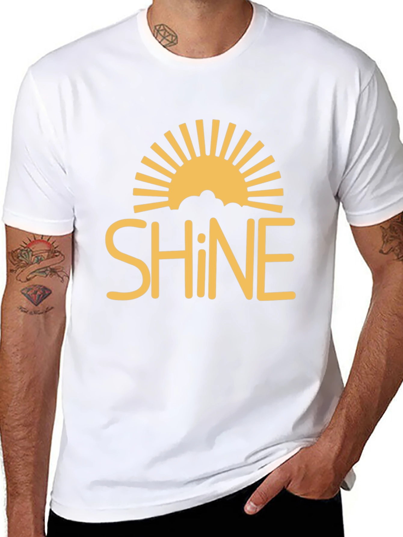 Sunshine Shine Graphic Tee - Black Cotton T-Shirt