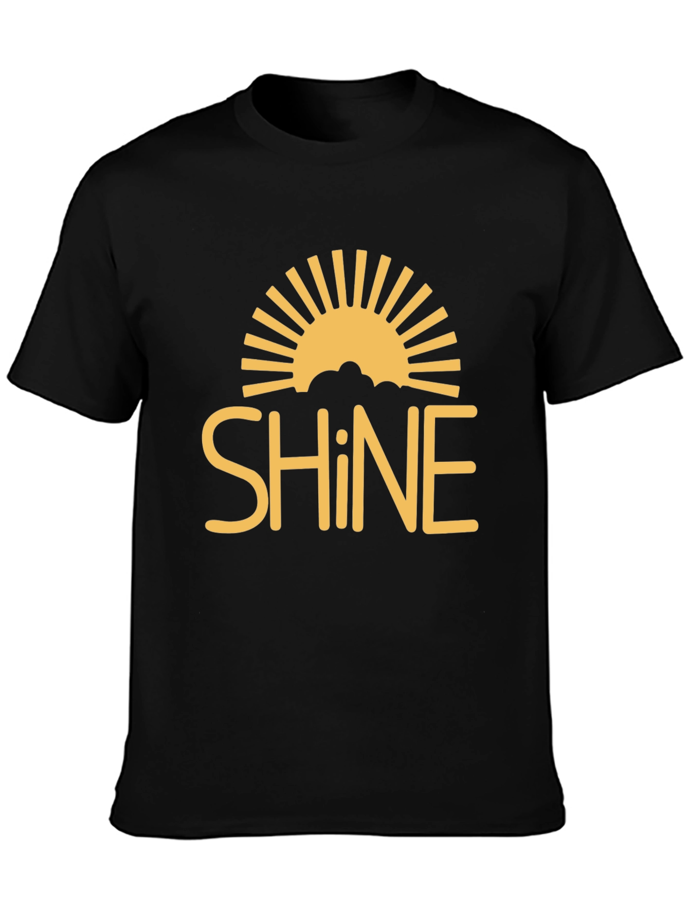 Sunshine Shine Graphic Tee - Black Cotton T-Shirt