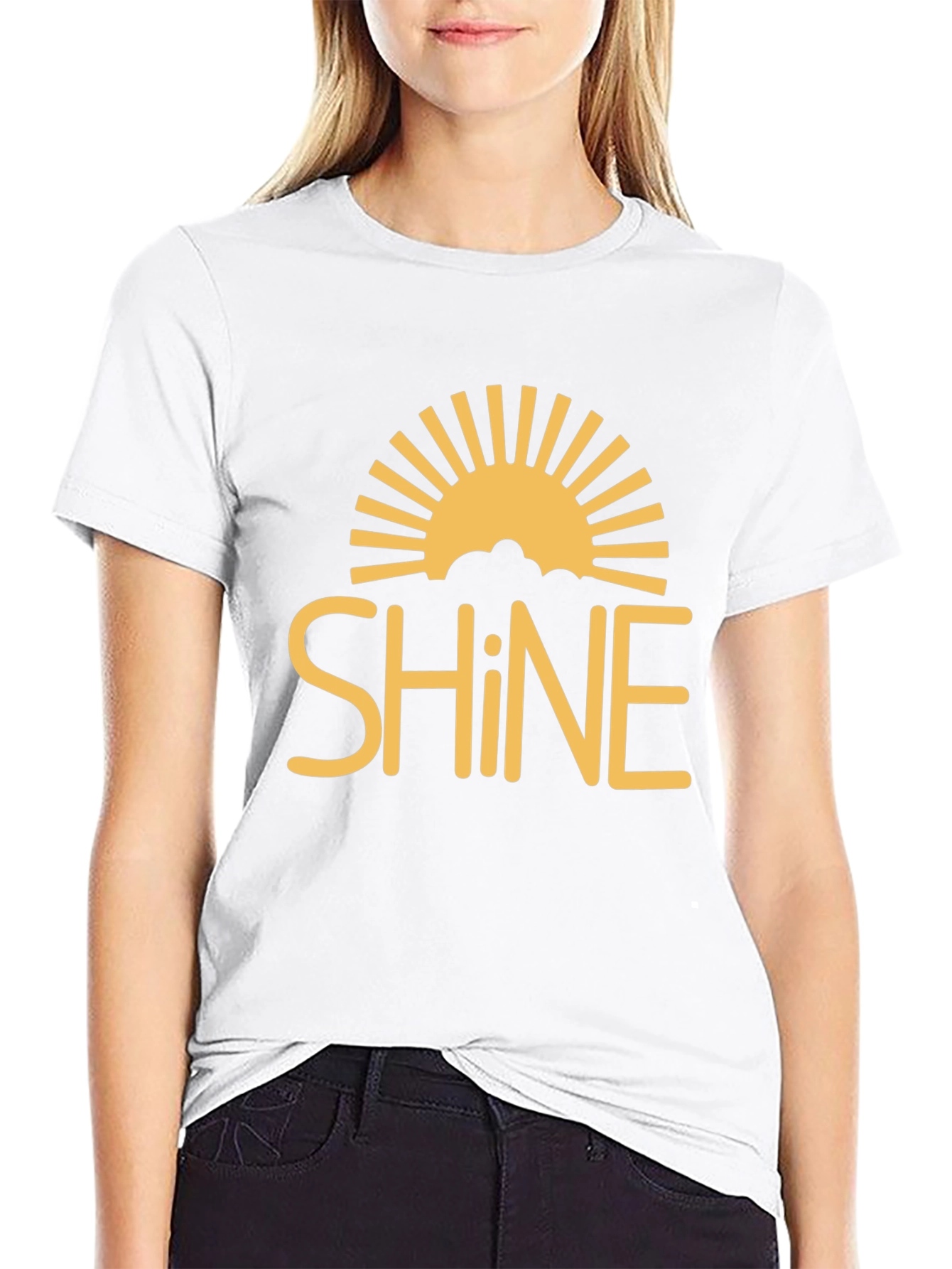 Sunshine Shine Graphic Tee - Black Cotton T-Shirt